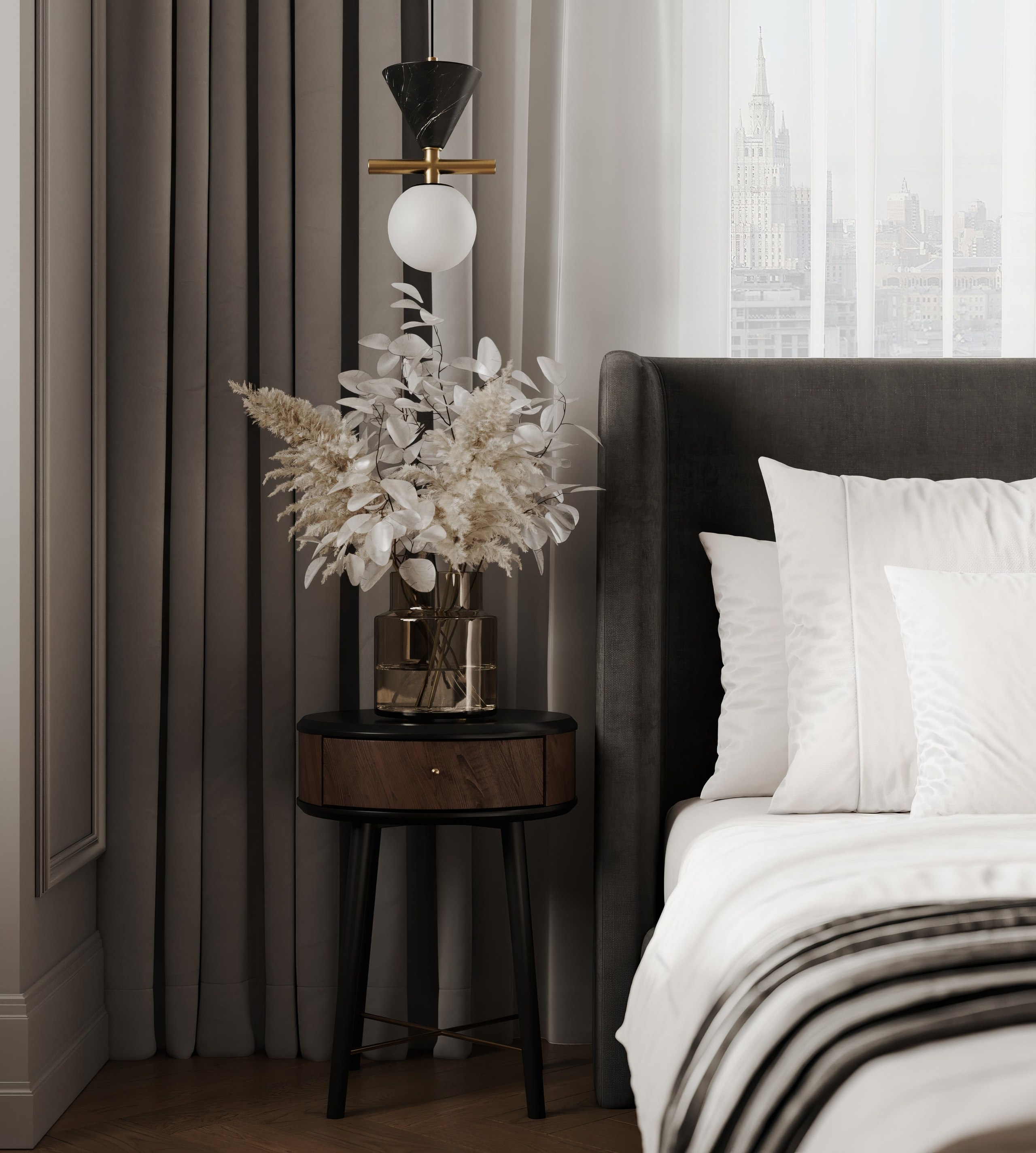 Мастер спальня ЖК Университет. Интерьерная 3D Визуализация