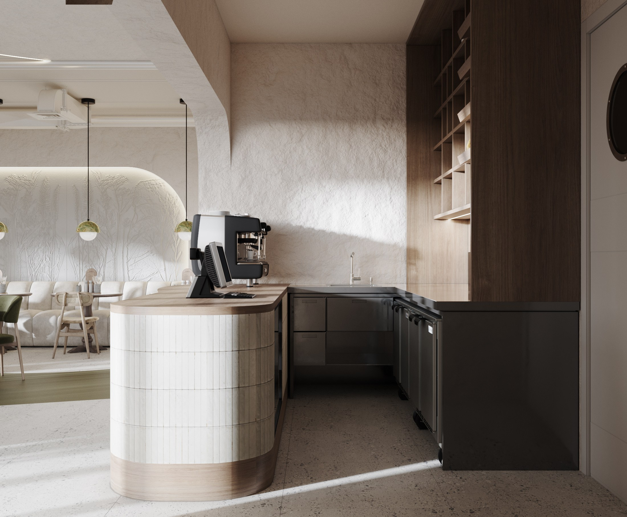 Проект Кафе #1. Интерьерная 3D Визуализация