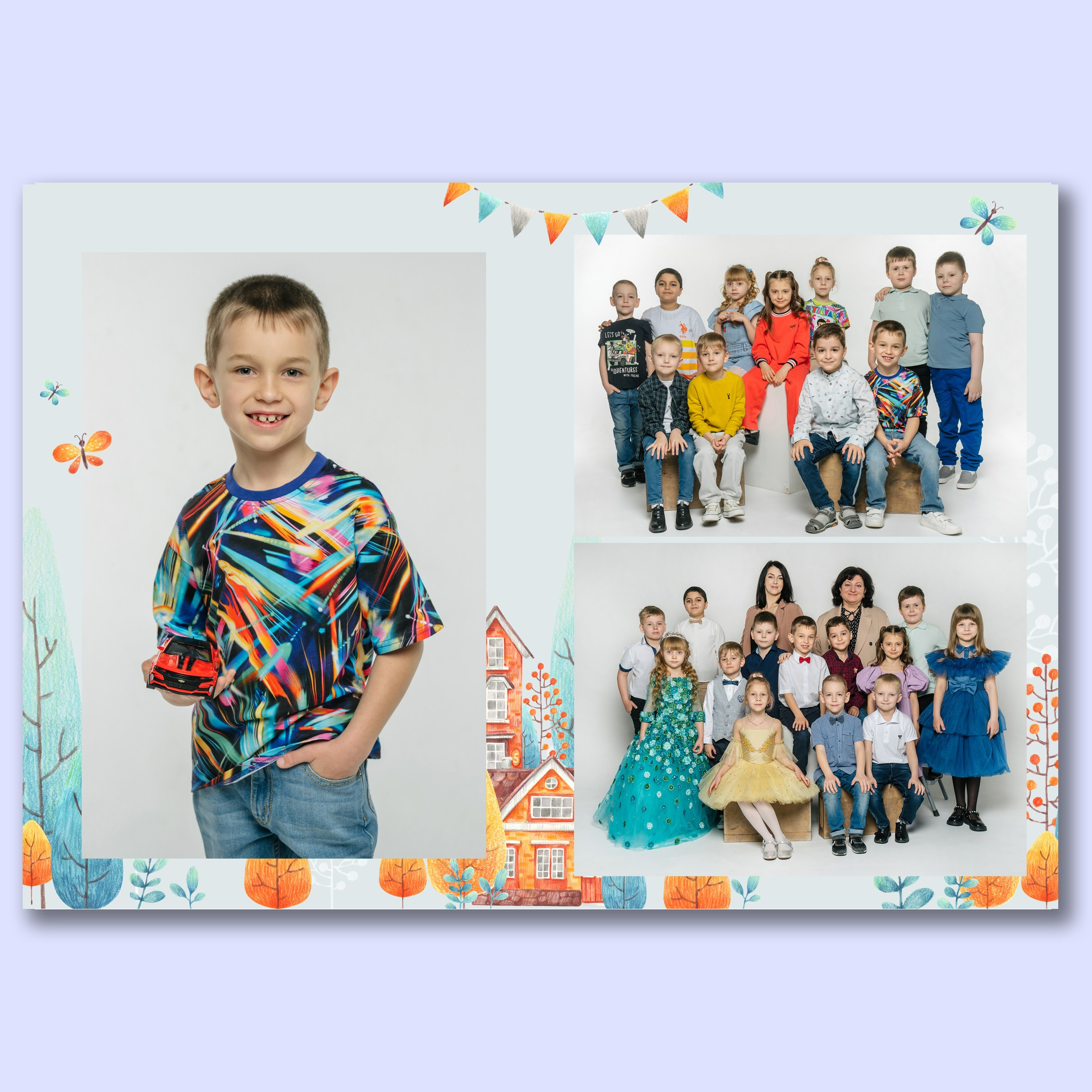 Выпускной альбом для детского сада на 3 разворота. Выпускные альбомы, школьные фотосессии в городе Новороссийске