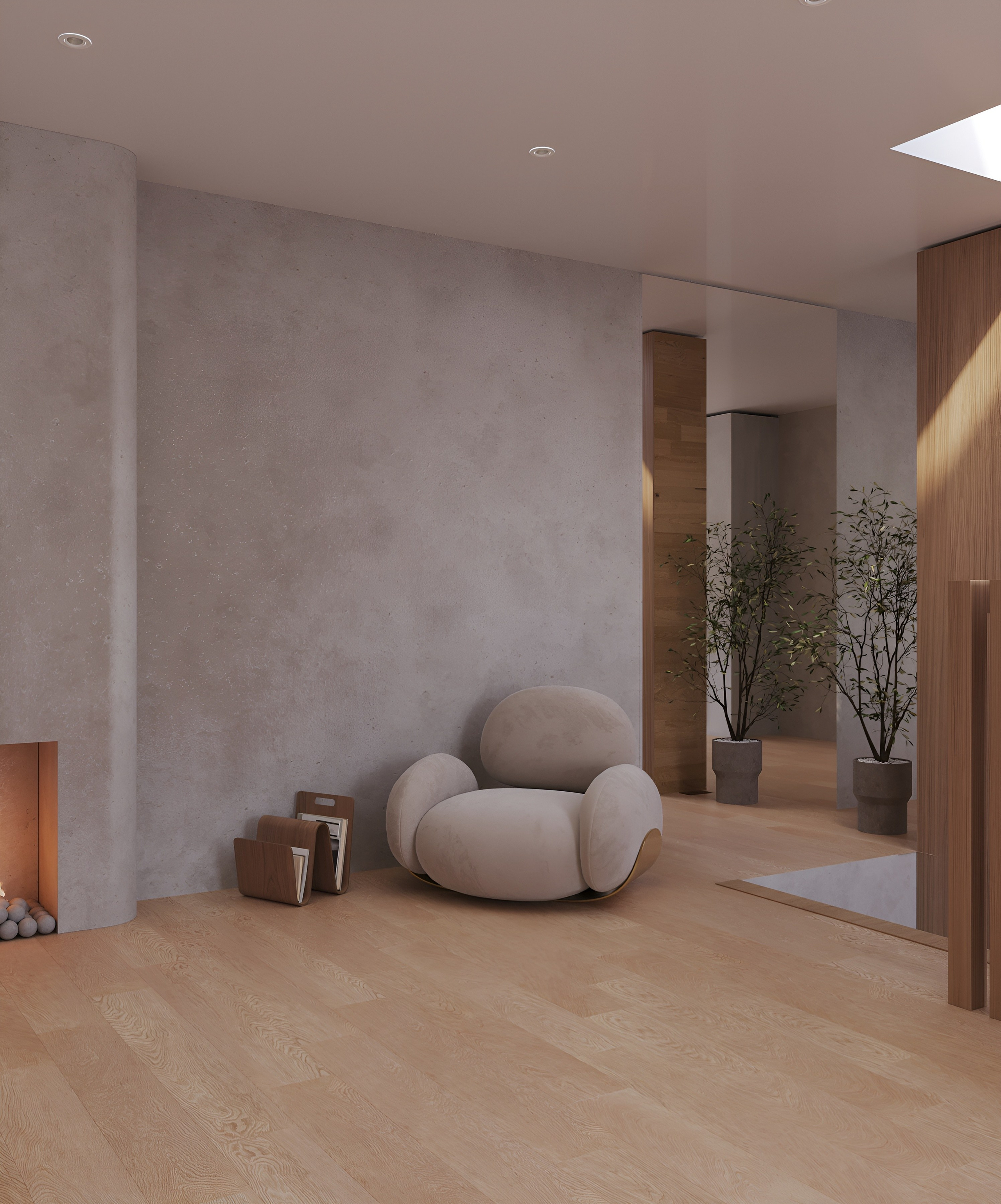 Кухня-гостиная с зенитными окнами. 3D Визуализация интерьеров жилых и коммерческих помещений