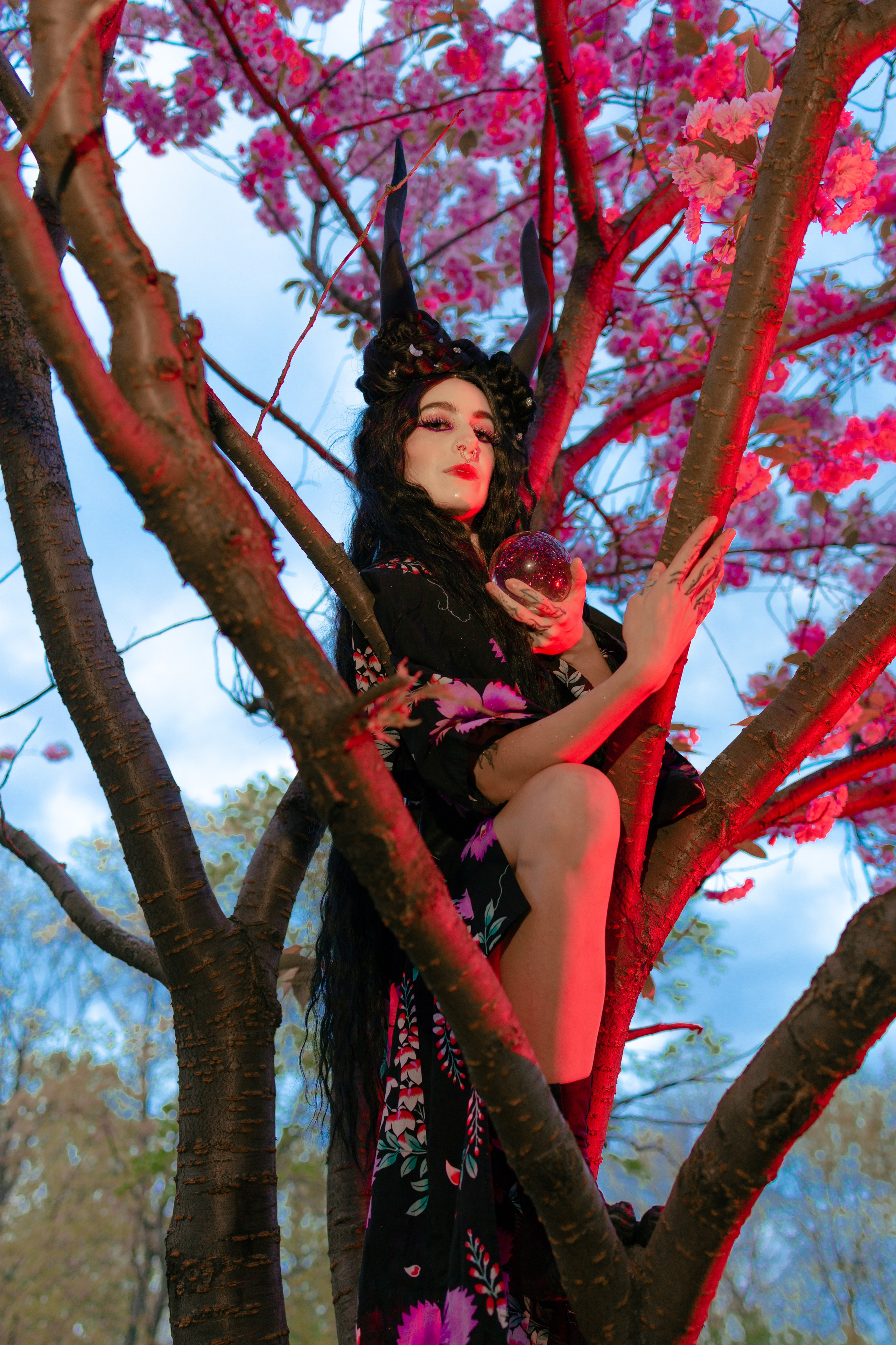 Кирисакура- соцветия вишни в тумане