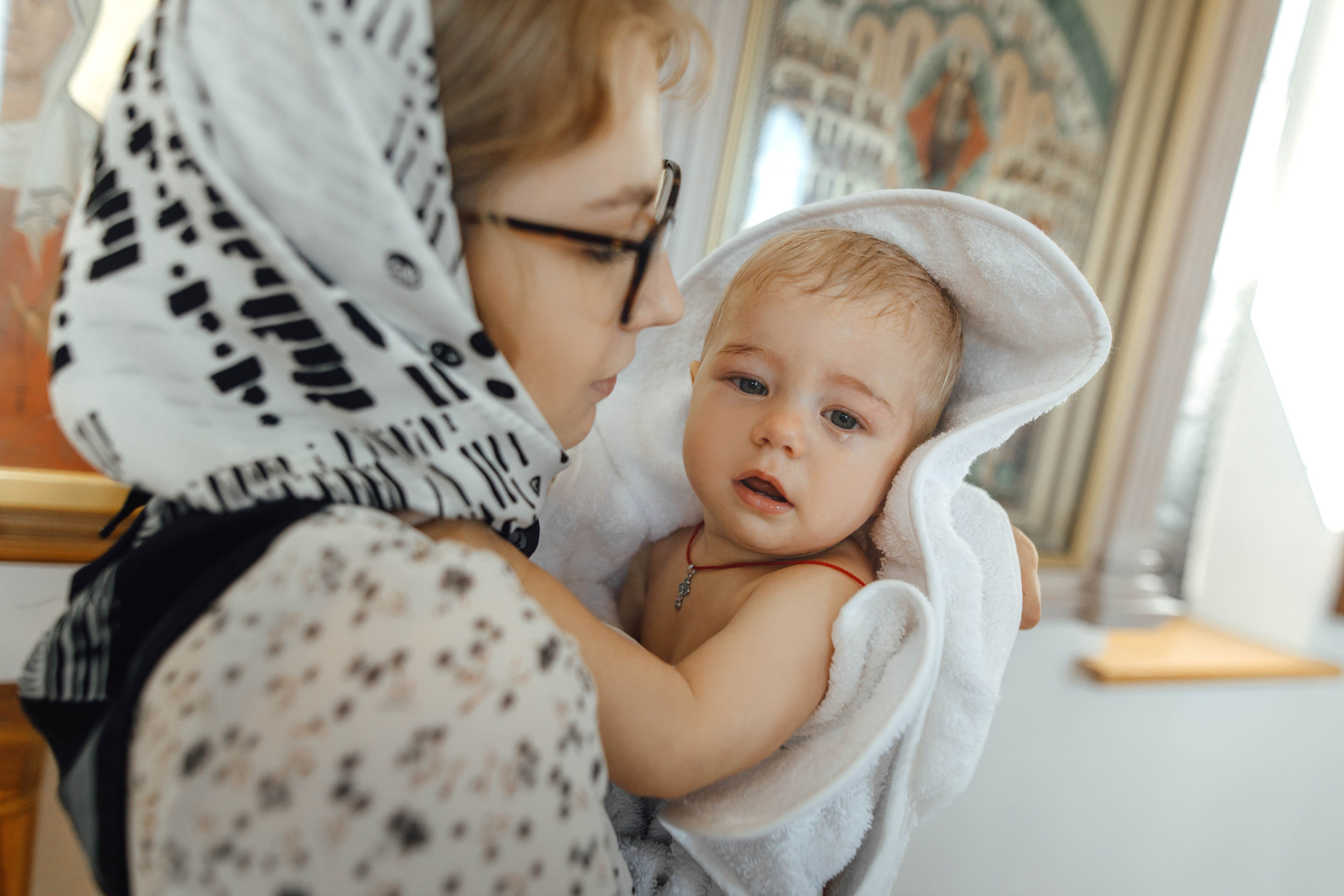 Крещение Энвера (Михаила), д. Колядищи, храм Успения Пр. Богородицы, август 2025