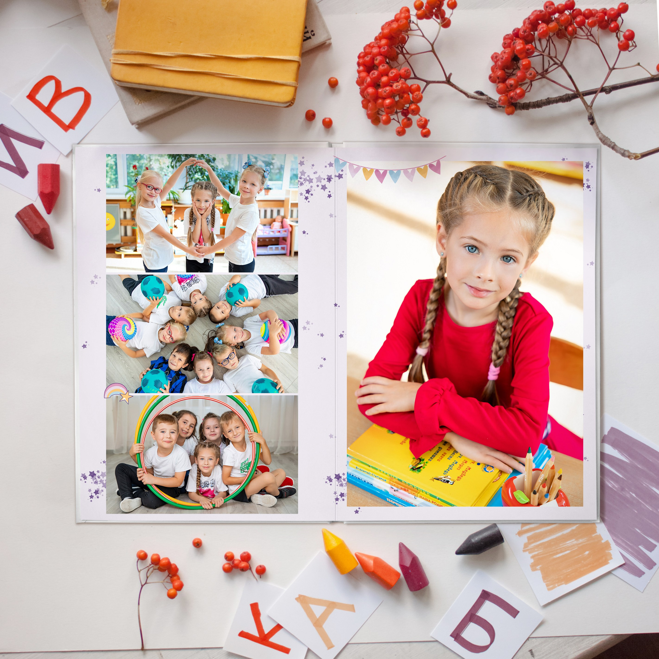 Дизайн «Единорожка» 20×30. Выпускные альбомы СПБ для садов и школ | Фотограф Олька Евченко