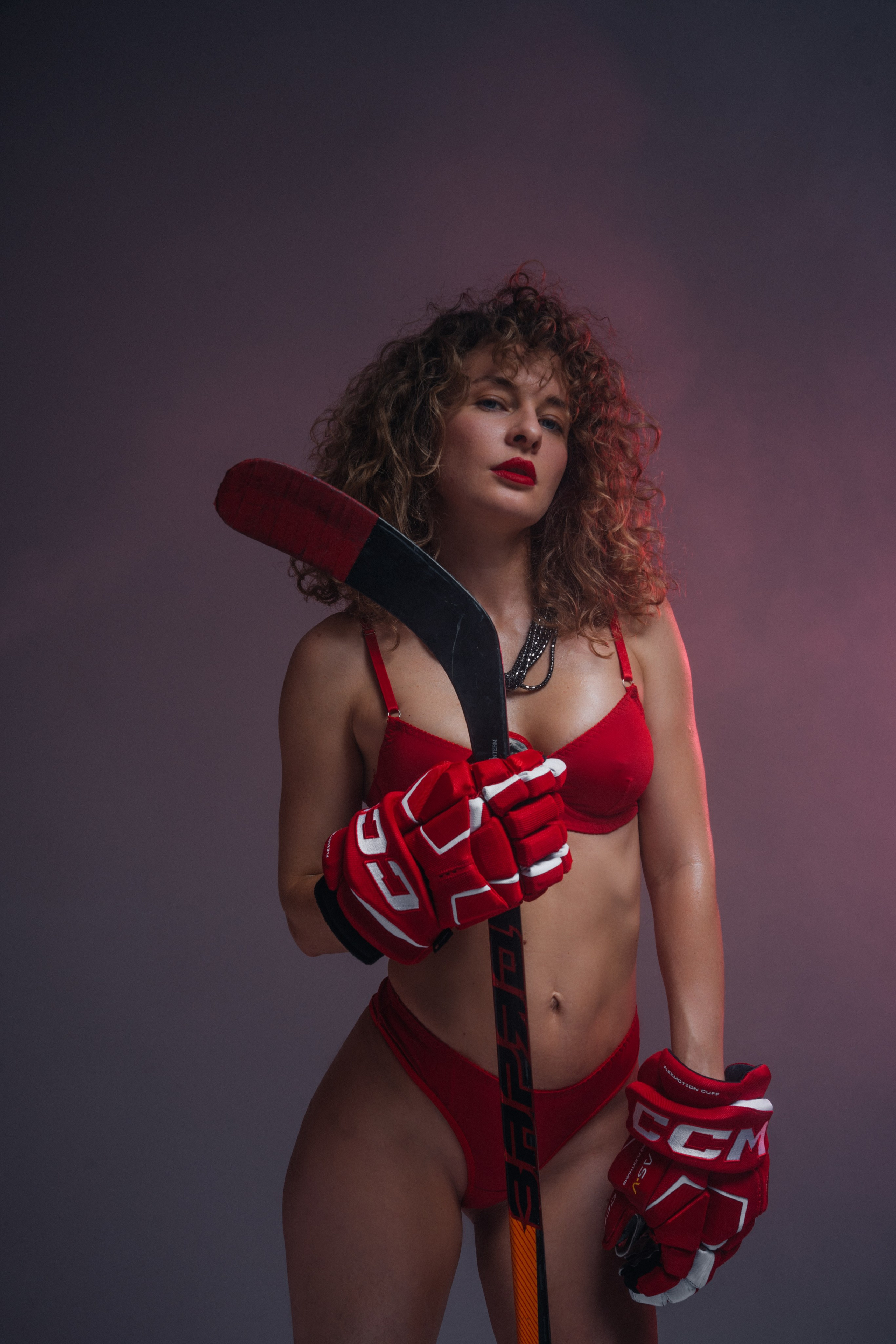 Хоккейная фотосессия в белье