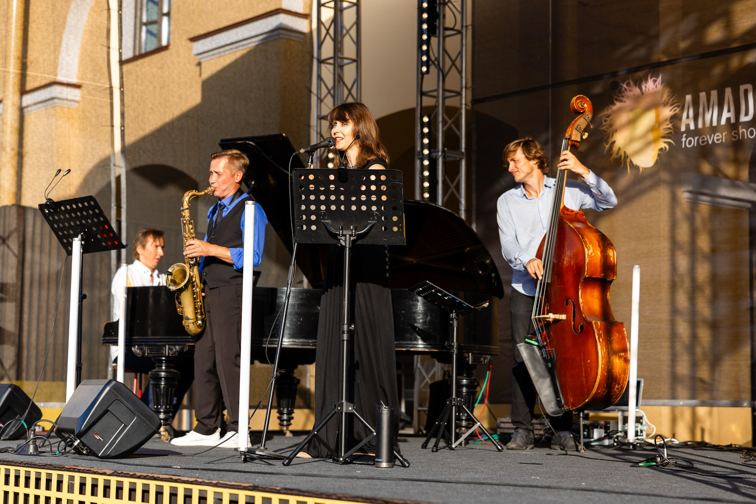 Музыканты на сцене во время концерта