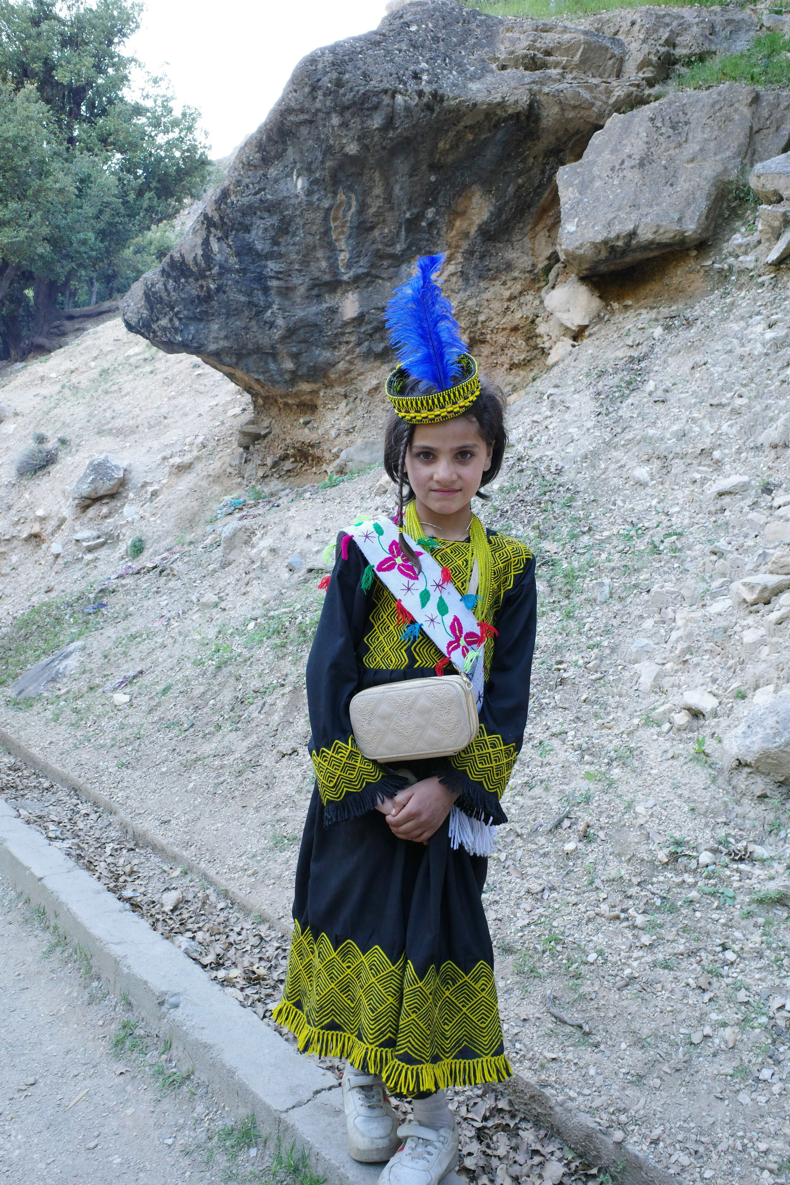 Girl in national dress, Bumburet Valley