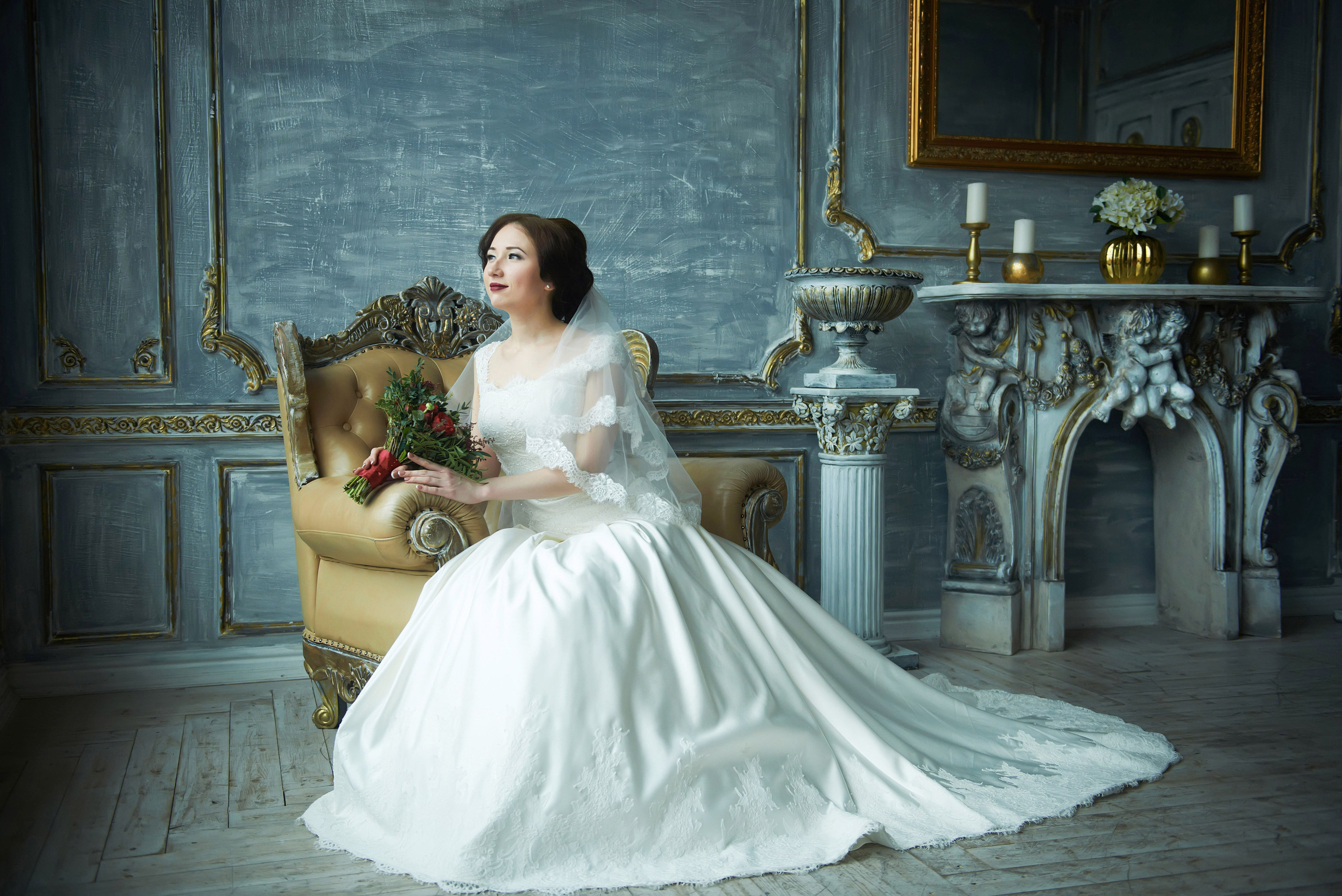 Индира и Дмитрий (свадебная фотосессия в Ботаническом саду и в фотостудии). Портретный, семейный и свадебный фотограф в Санкт-Петербурге и в Пушкине Ширяев Денис