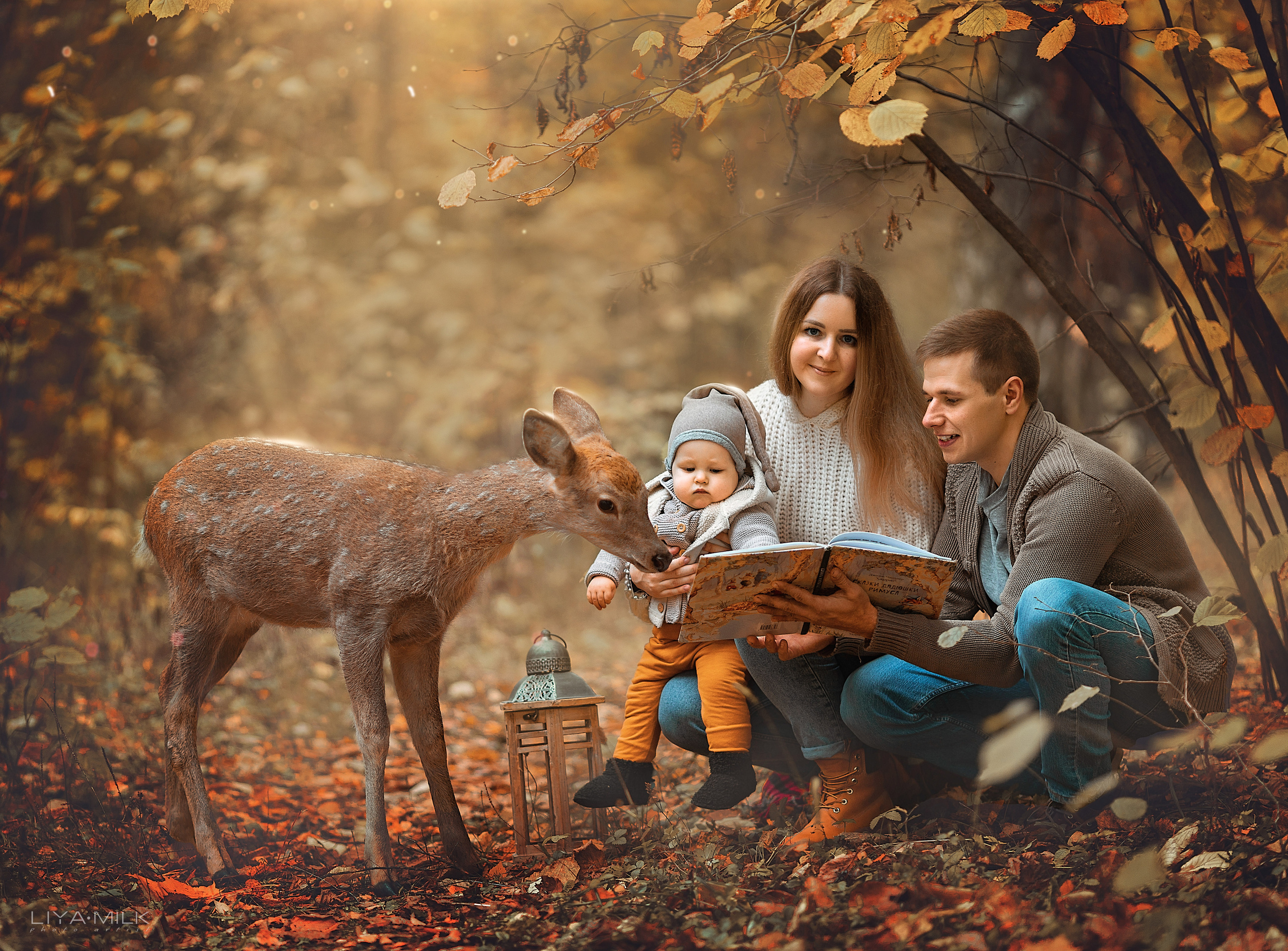 осенние фотосессии фотосессия с оленями детский фотограф Лия милк liyamilk