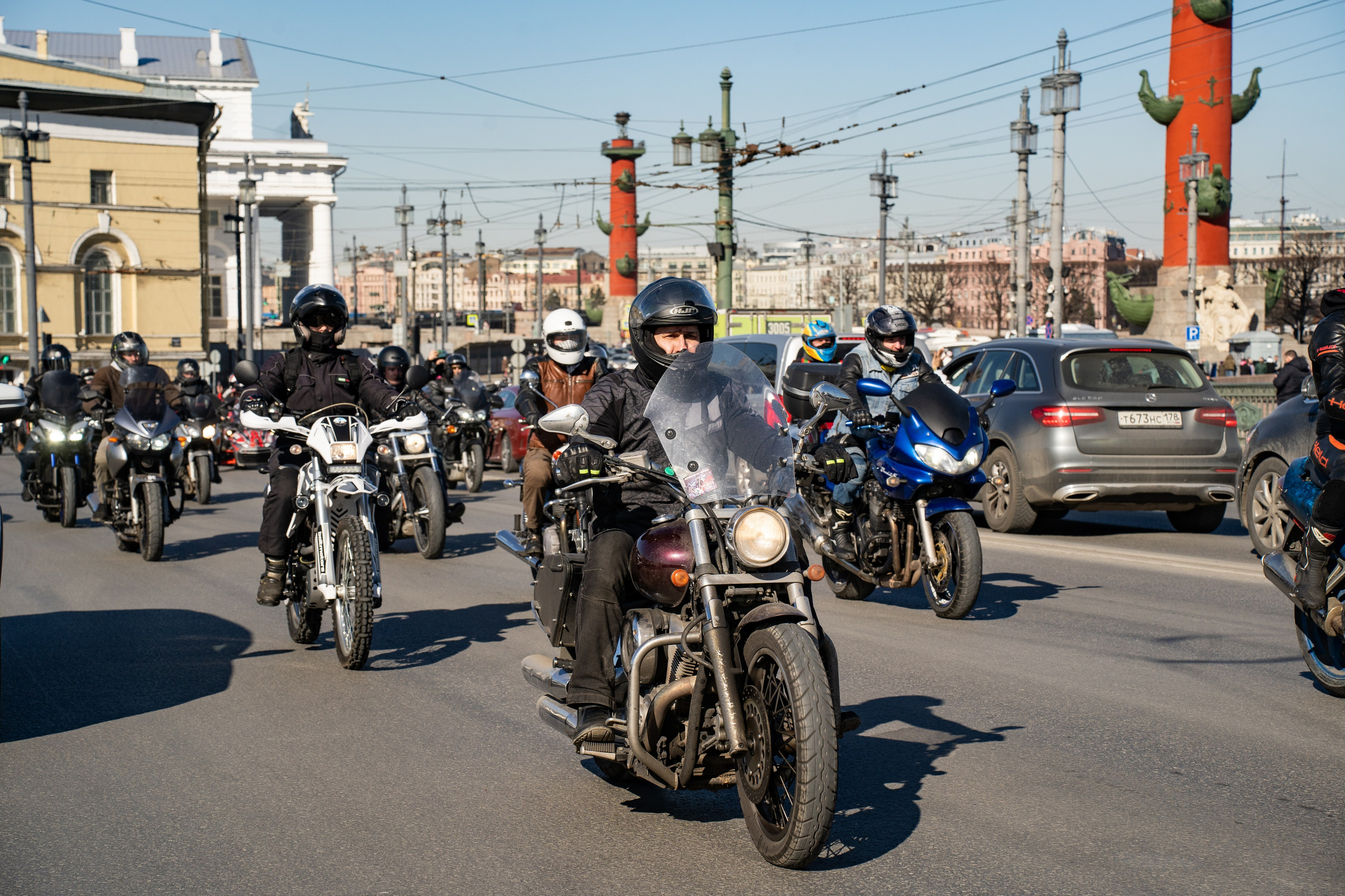 Весенний прохват мотоклуба Normans Riders MC. Концертный и репортажный фотограф в Санкт-Петербурге Слава Пахомов