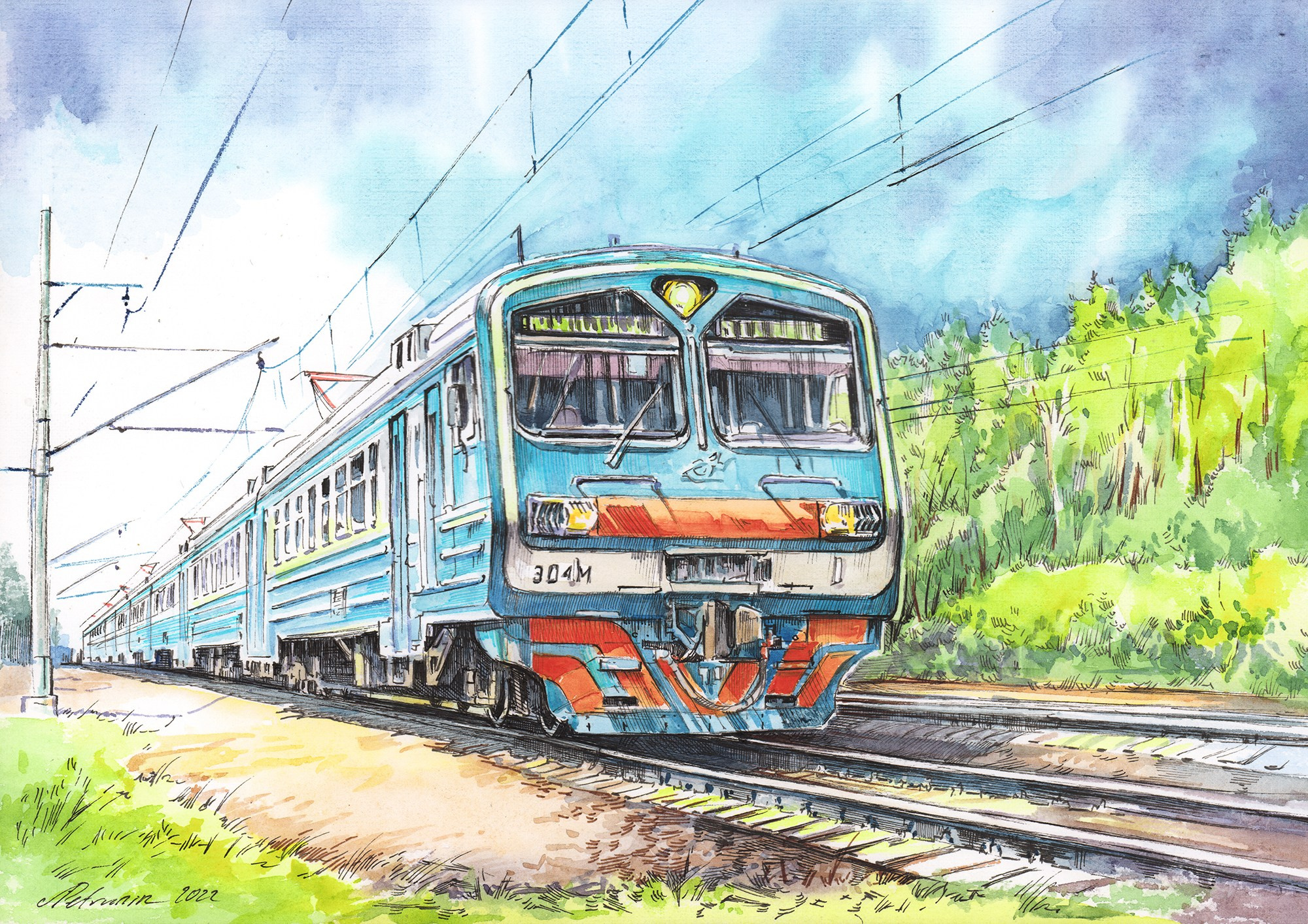 Железная дорога (2022-2024). Художник Александр Петрунин