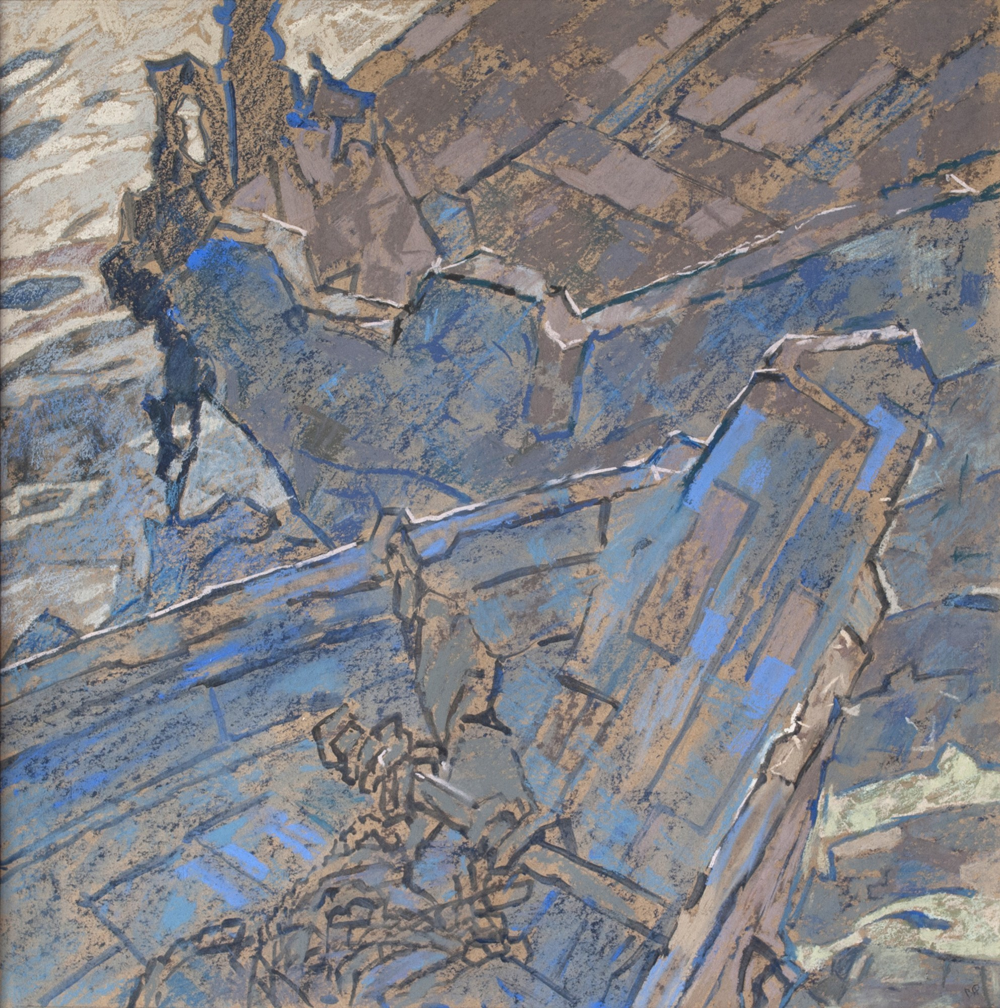Валентин Фёдоров "Две лодки" 50x50 см, бумага, пастель, 2025 г., 39 000 руб.