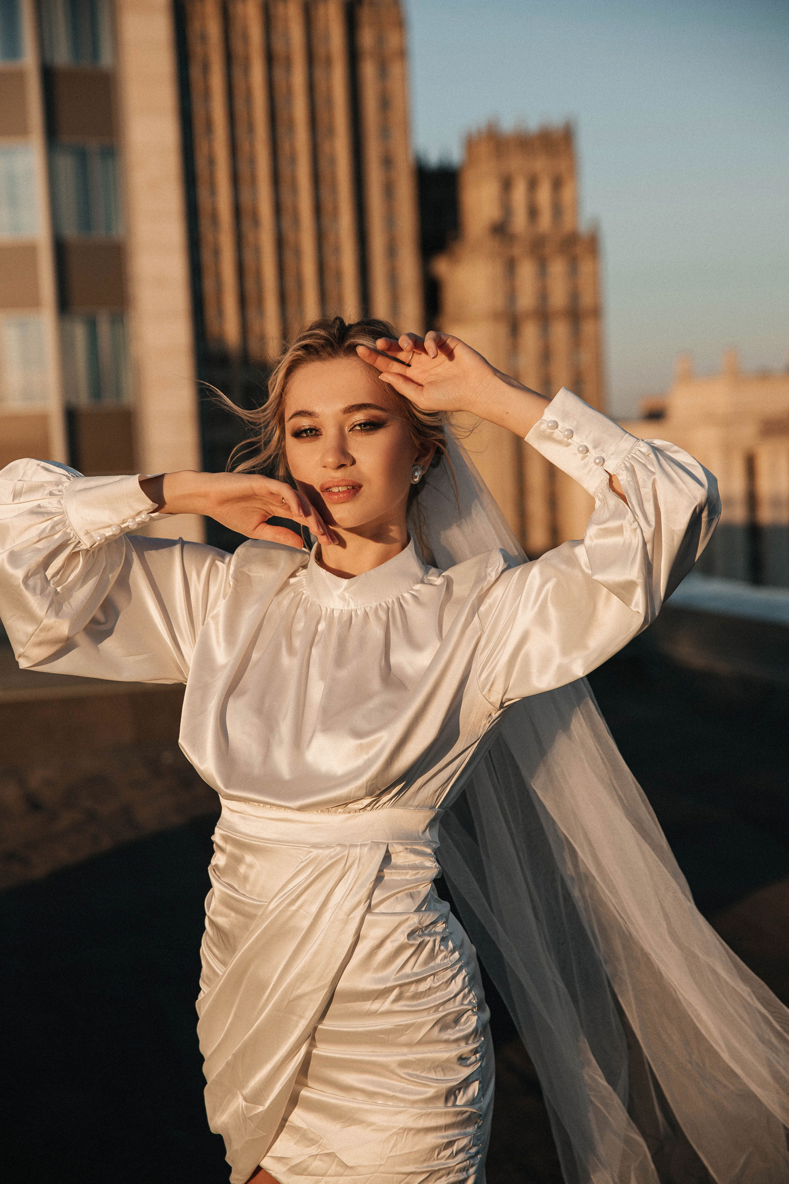 Свадебная фотосессия на крыше. Свадебный и семейный фотограф в Москве