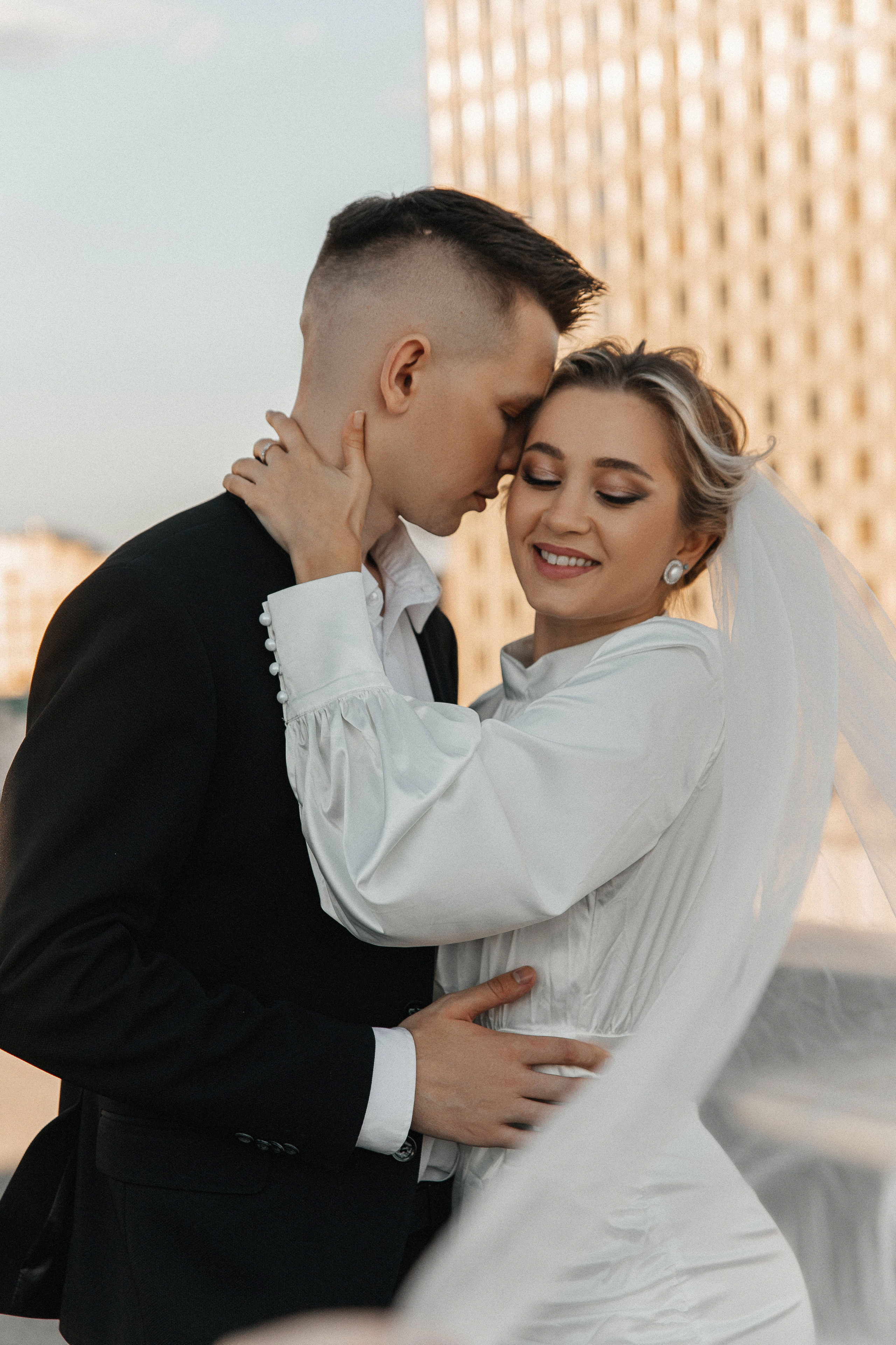 Свадебная фотосессия на крыше. Свадебный и семейный фотограф в Москве