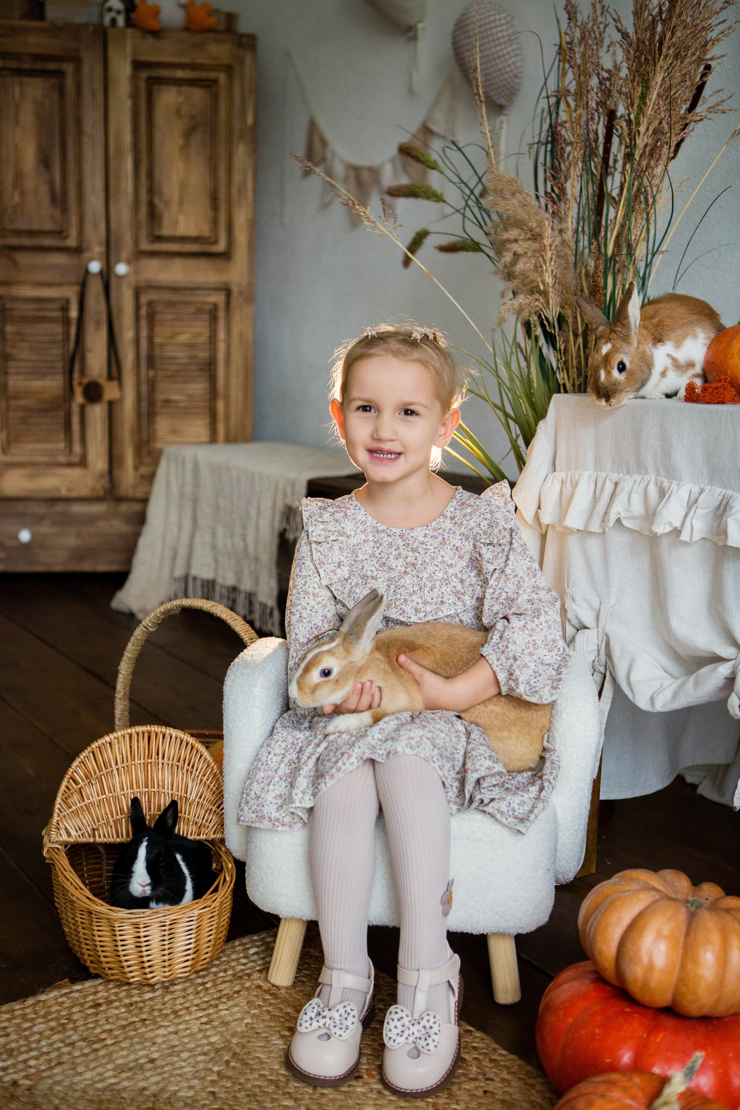 «Осень. Тыквы. Кролики». Фотостудия «Menstone». Свадебный семейный и детский фотограф в Краснодаре Карина Федоровская