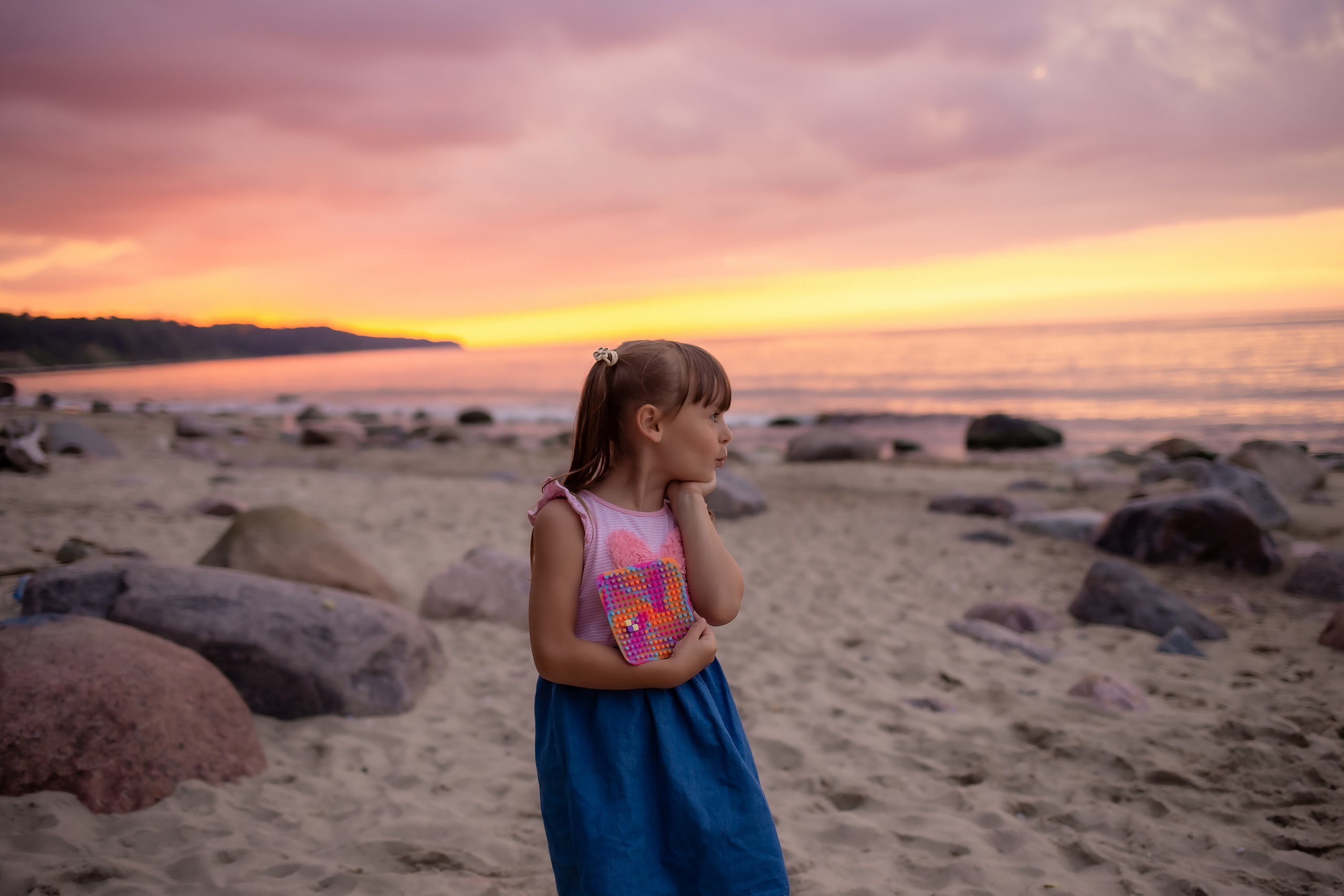 Есеня, Леня и Аня. Закат в Куликово. Фотограф в Калининграде Решетникова Алина