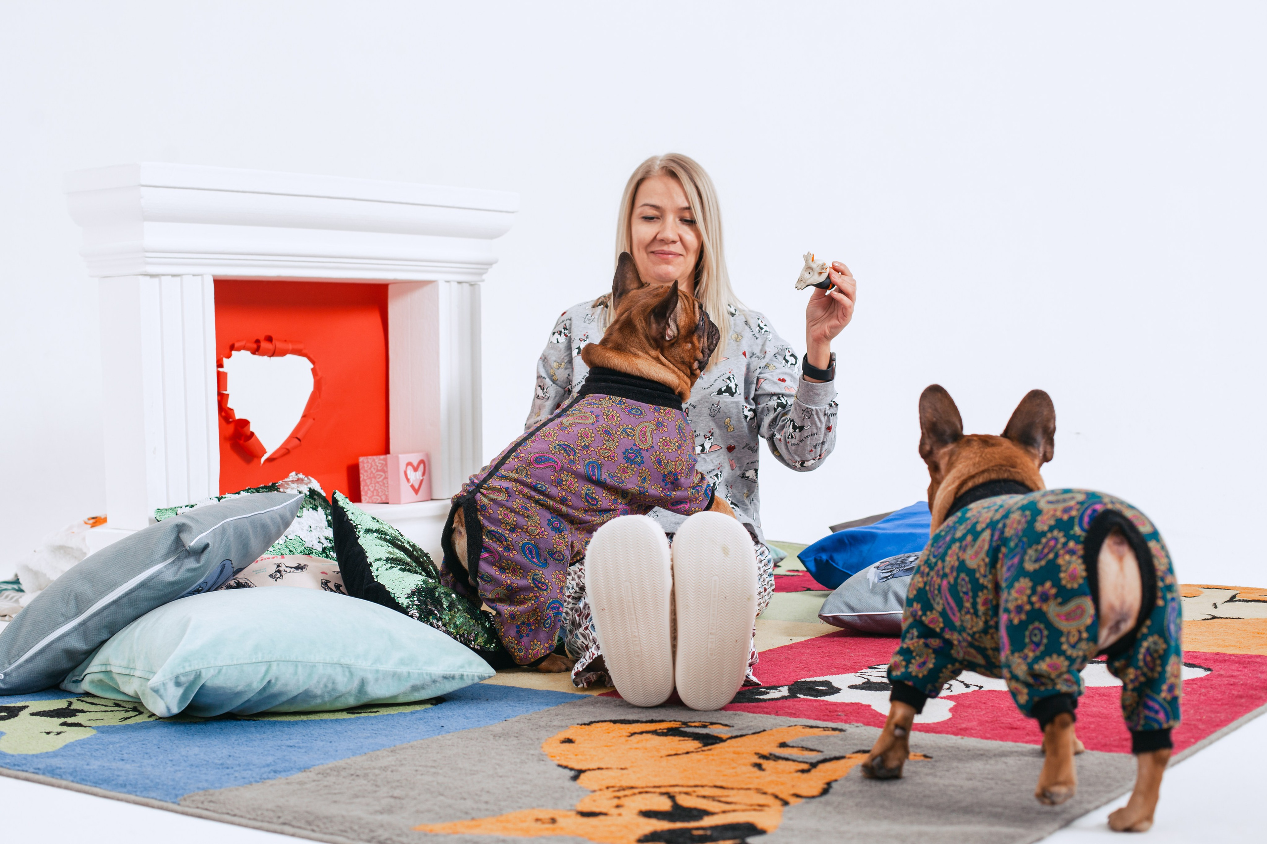 Пижамная вечеринка французских бульдогов и их хозяев. Фотограф-анималист Татьяна Степанова