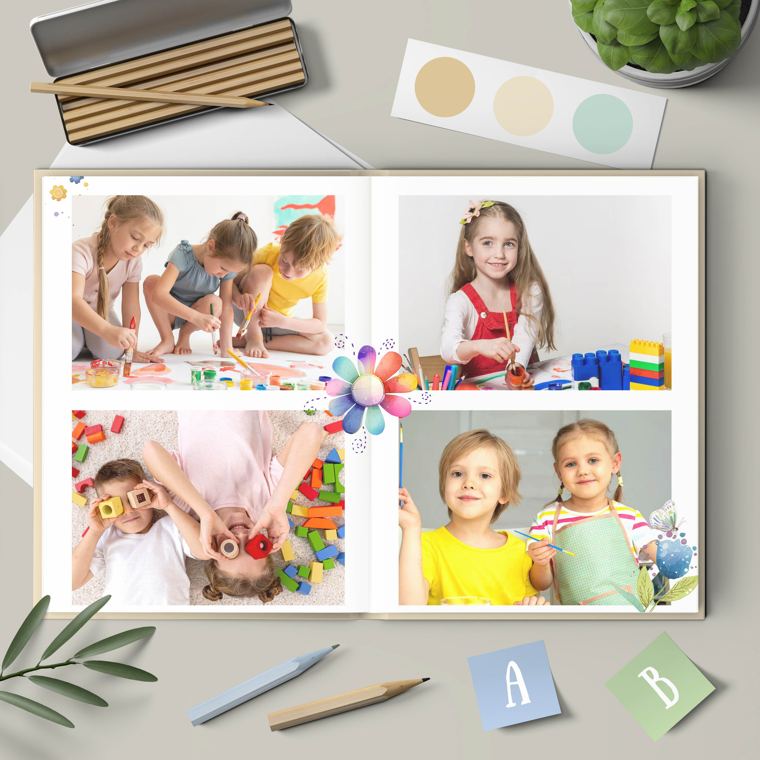 Дизайн альбома Цветик-семицветик. Выпускной школьный альбом в Москве / Школьный фотограф Юлия Михайленко