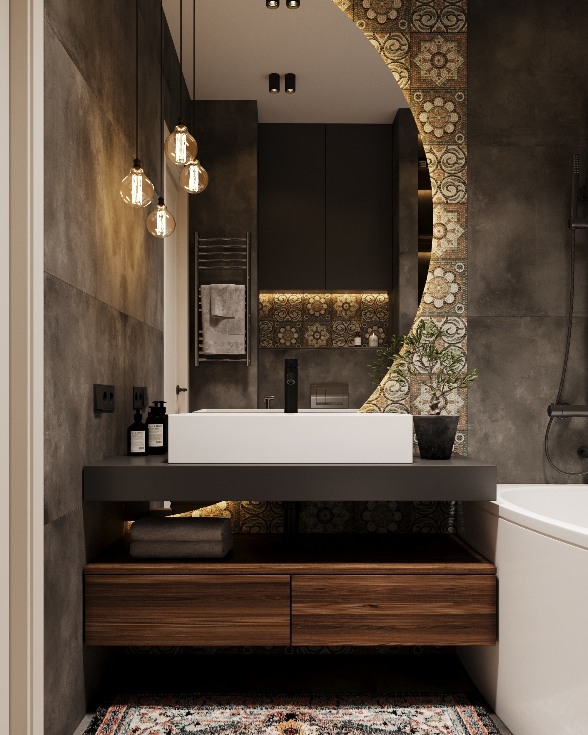 Tangerine loft. Дизайн интерьера | 3D визуализация | Миланская Марина