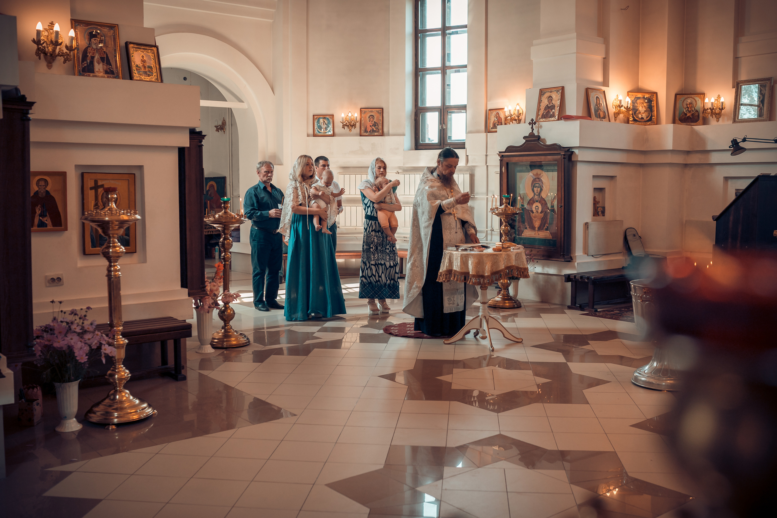 Крещение Есении и Михаила Храм Воскресения Христова, пос. Подгорный. Фотограф на Крещение и Венчание в Красноярске Рамазанова Юлия