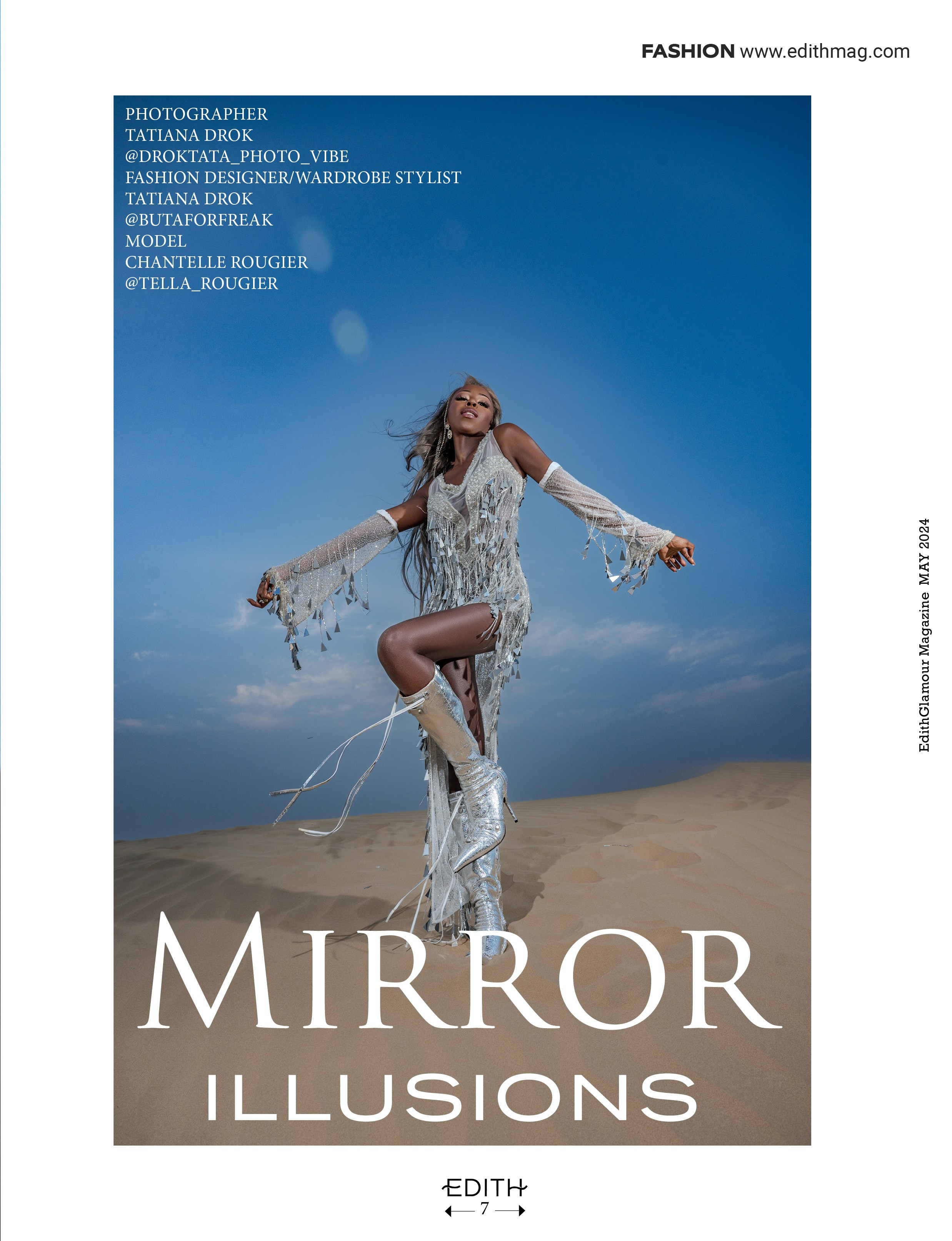 Шанталь в зеркальном платье. Коммерческий фотограф Москва /Дубай, эксклюзивные фэшн фотосессии