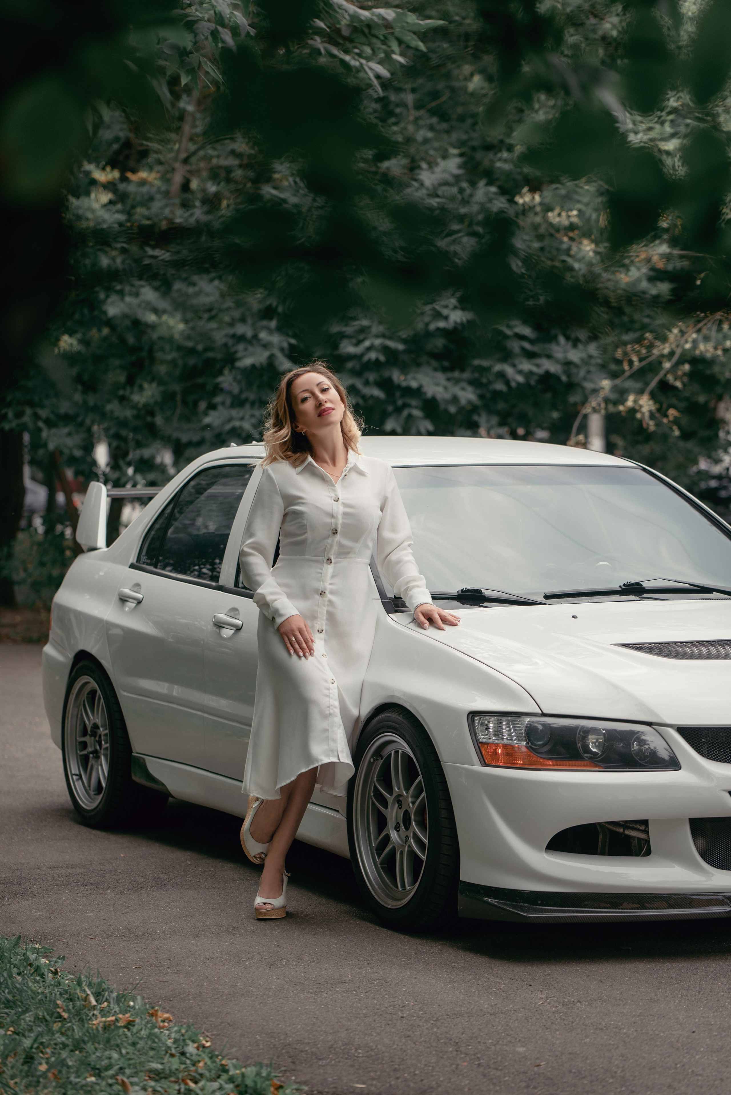 Mitsubishi Lancer Evolution IIX white. DeLorein