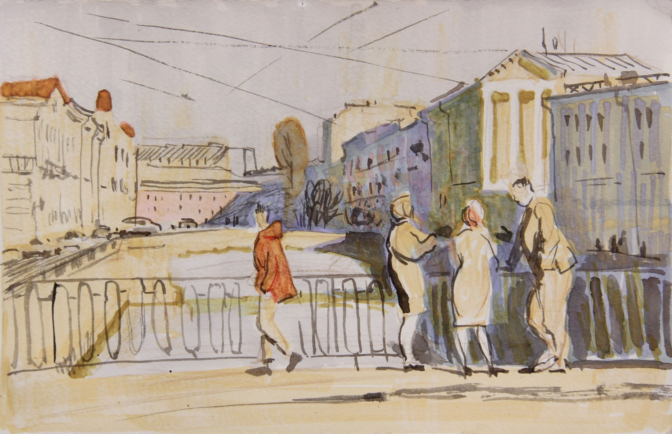 Город, графика. Ольга Васильева художник в Санкт-Петербурге