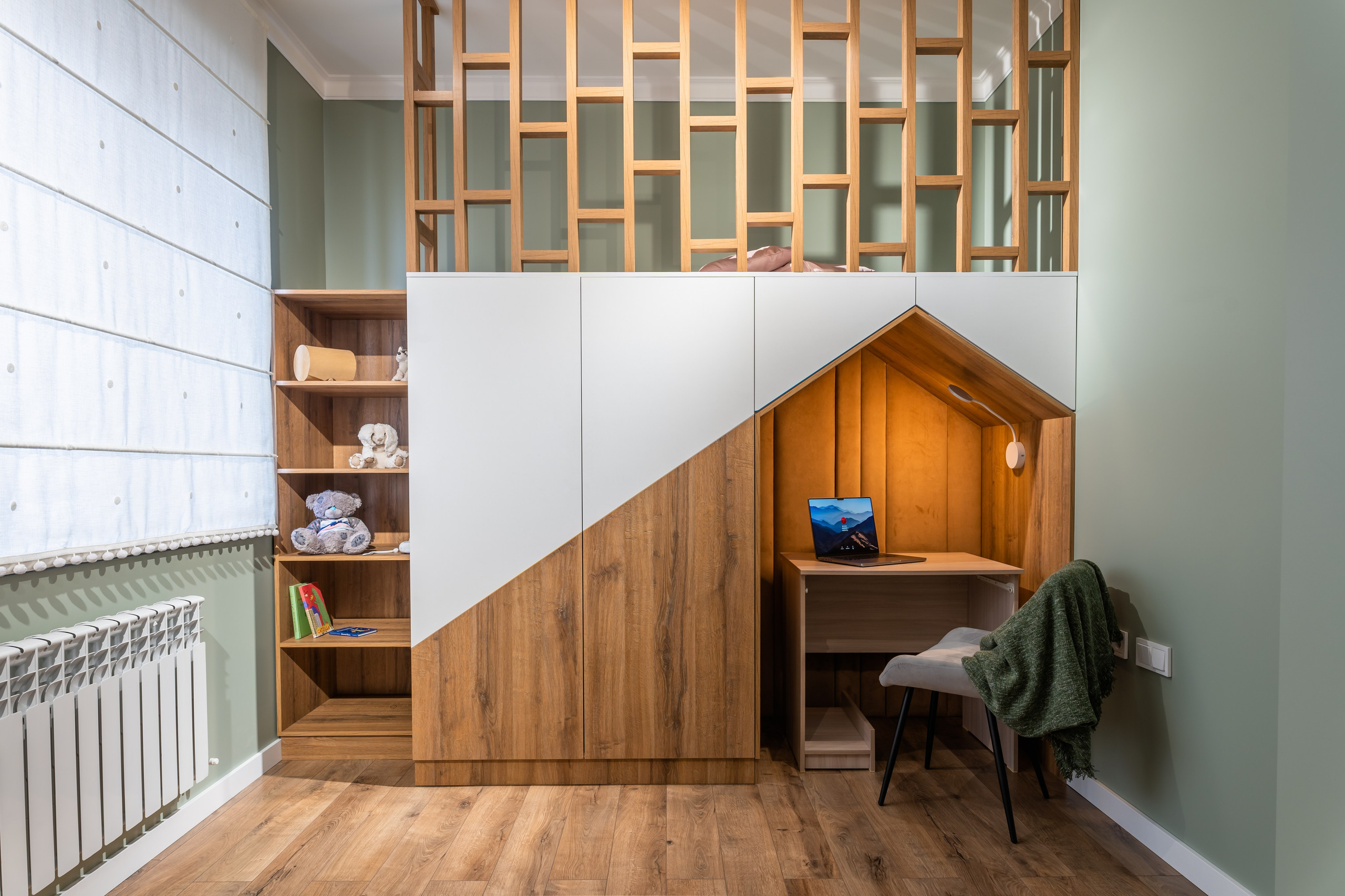 Алматы, Bureau2×2 — реализованный дизайн-проект квартиры, апрель 2023. Интерьерный фотограф Алматы