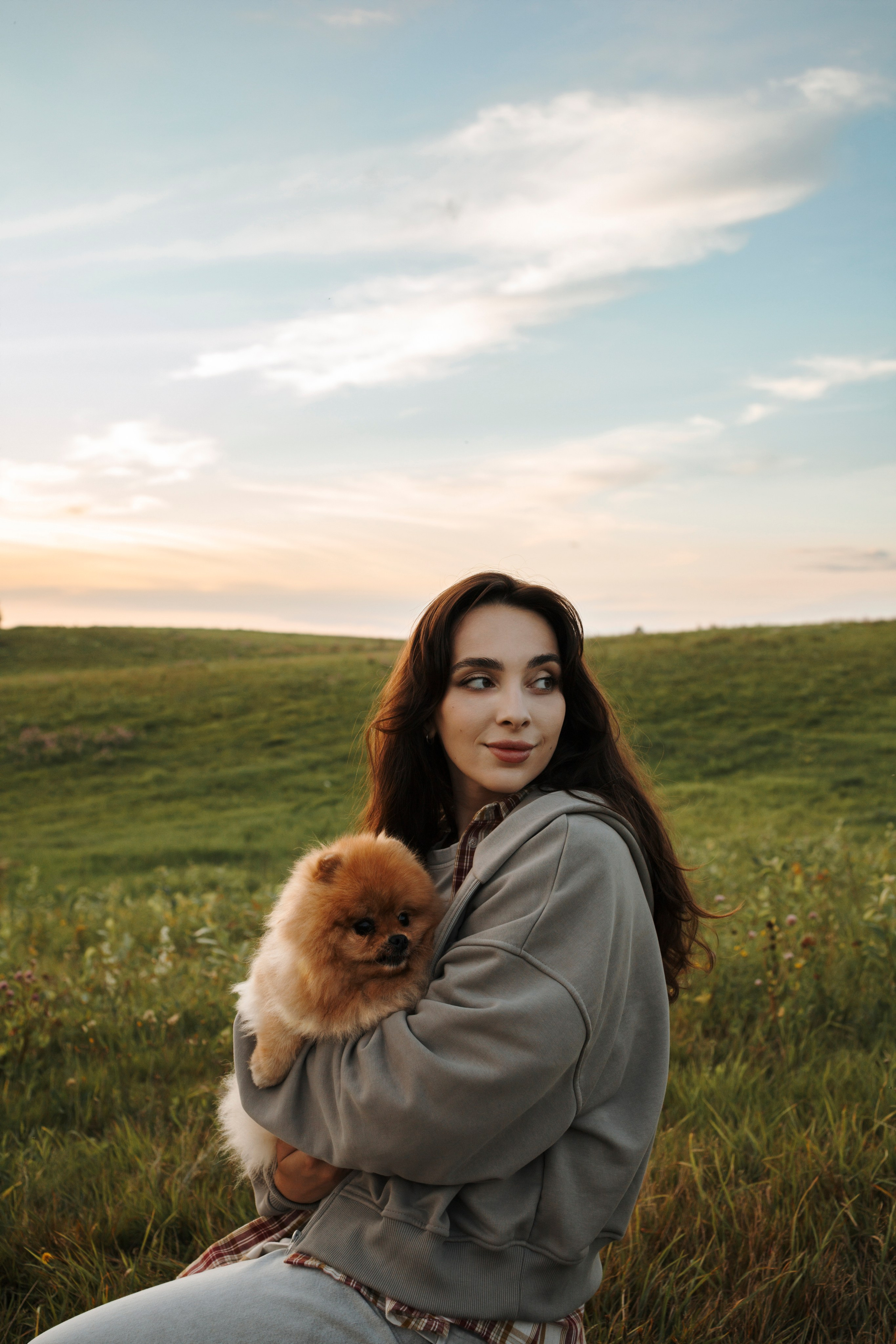 На закате Катерина, Луна и Рикки. Фотограф-анималист в Санкт-Петеребурге Титова Алиса