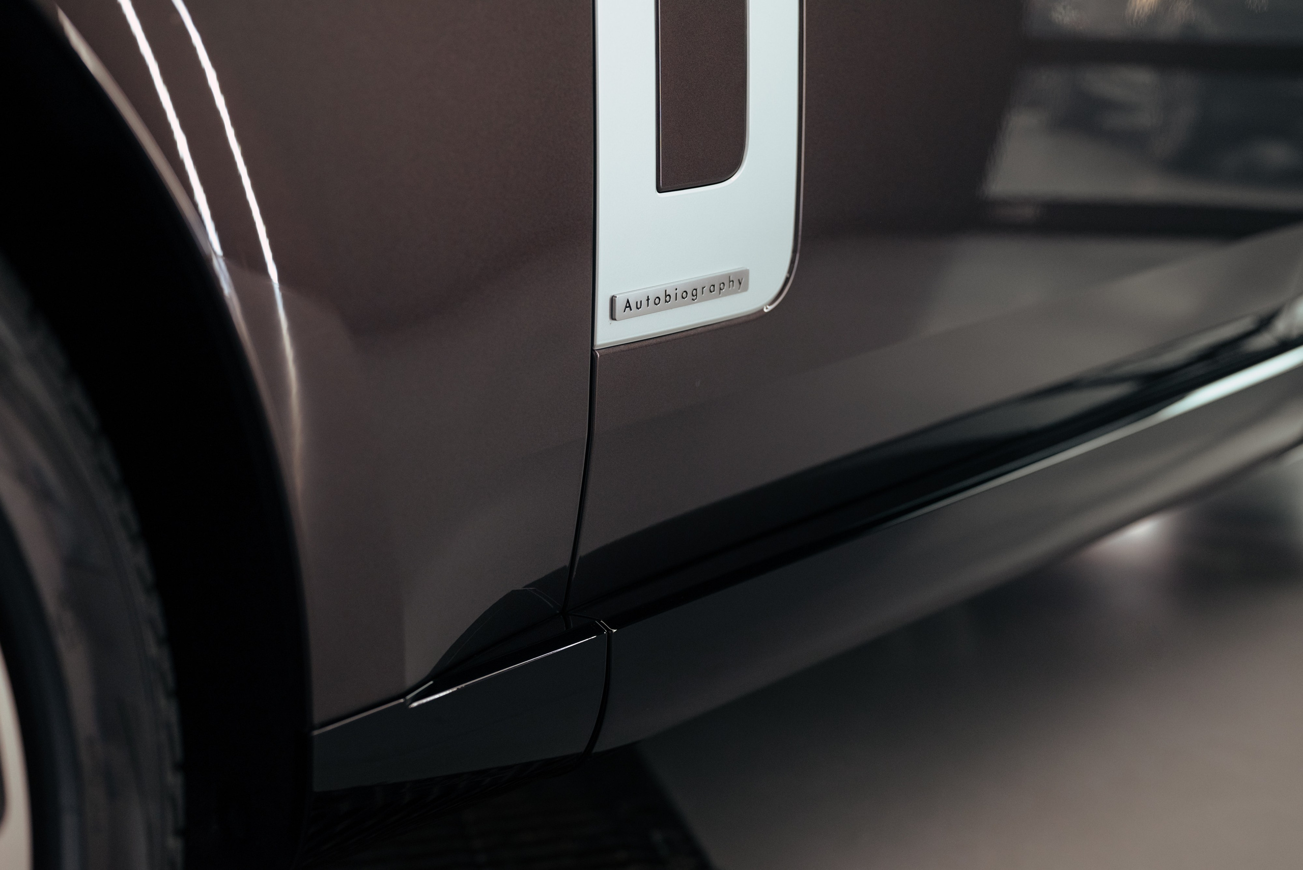 Range Rover long brown on white. DeLorein