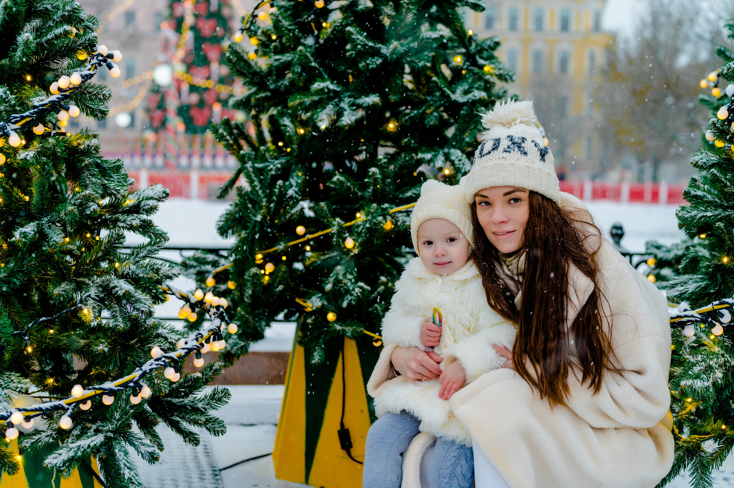 Новогодняя фотосессия на Манежной площади. Свадебный и семейный фотограф Евгения Кононова