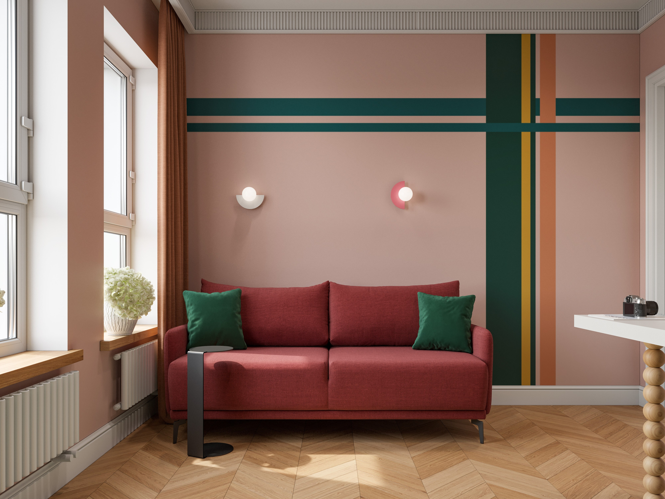 3D Визуализация Квартиры в Стиле Современная Классика с Яркими Цветами | Портфолио. Визуализатор интерьера в Москве | Брагин Кирилл