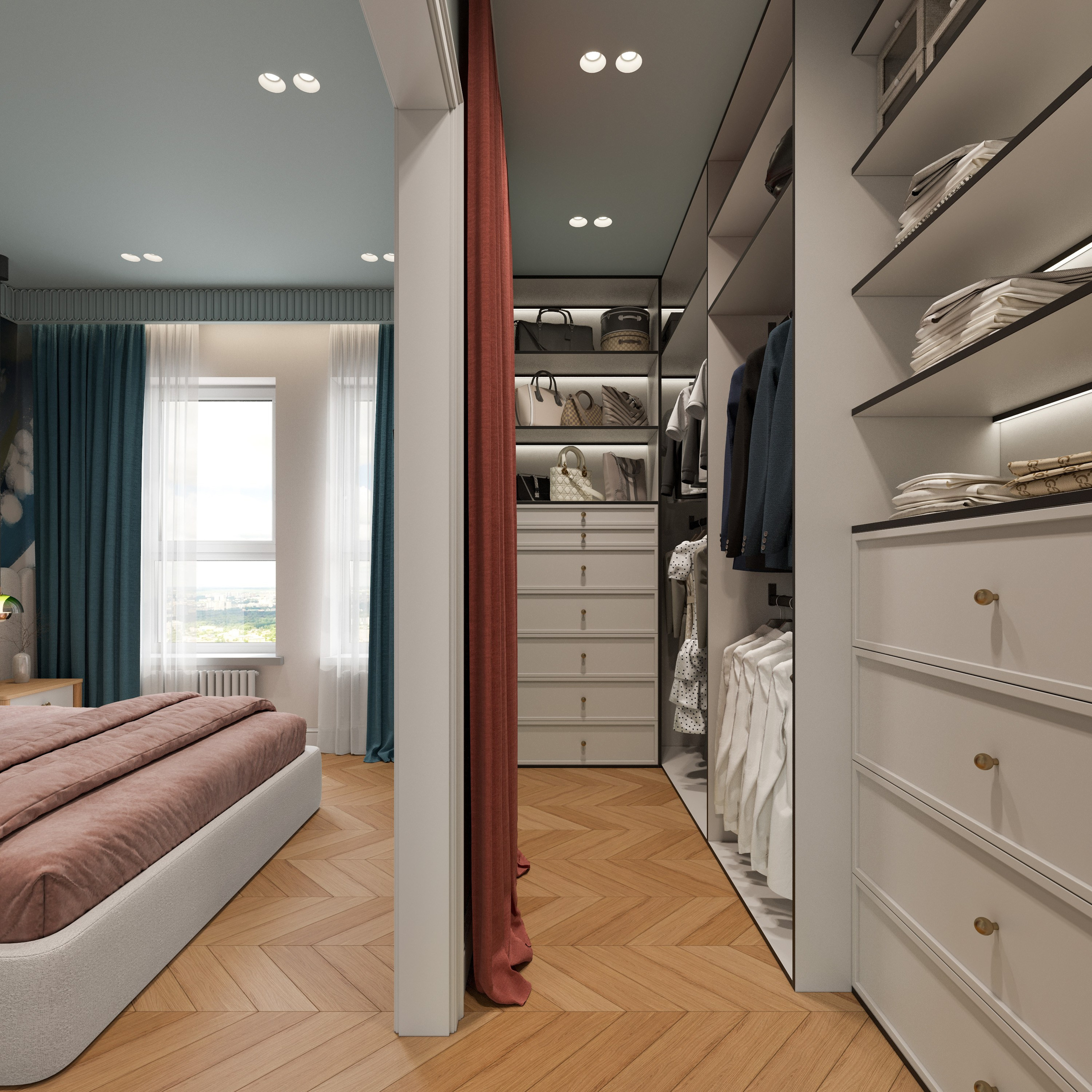 3D Визуализация Квартиры в Стиле Современная Классика с Яркими Цветами | Портфолио. Визуализатор интерьера в Москве | Брагин Кирилл