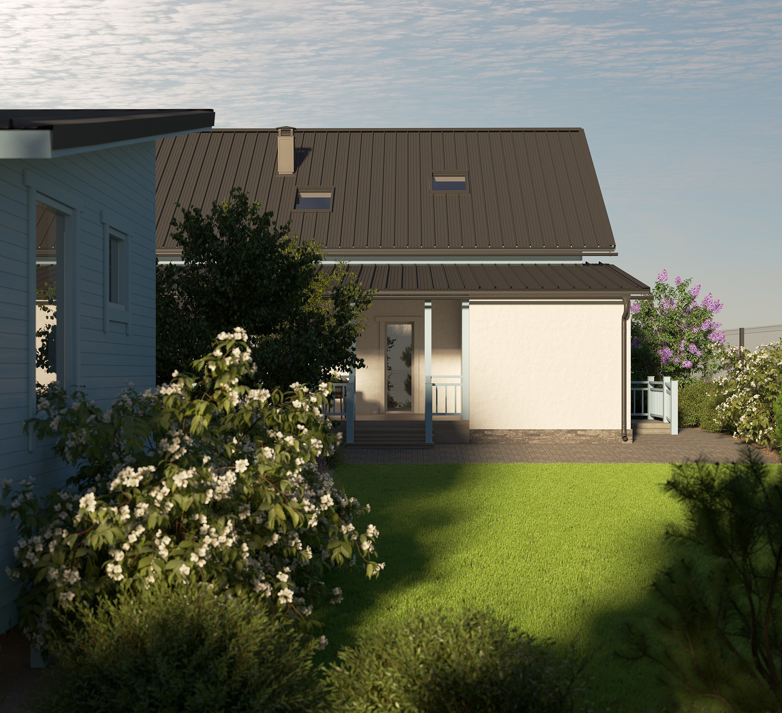 Визуализации ландшафтного дизайна дома в Изборске. 3d визуализатор marybond3d