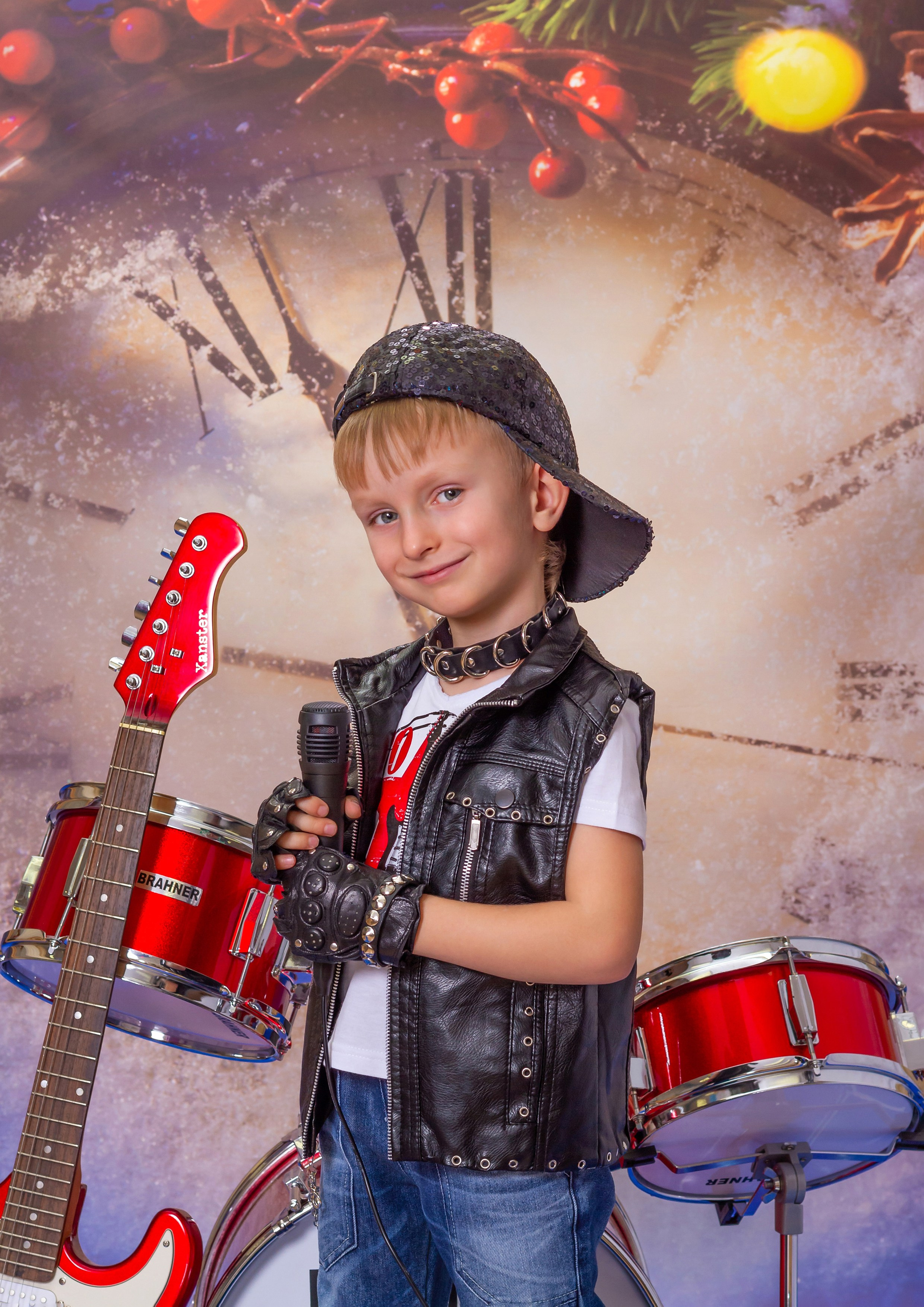 Фотосессия «Новогодняя Рок-Звезда» 2019 год. Фотограф в детский сад Елена Колчева Новокузнецк