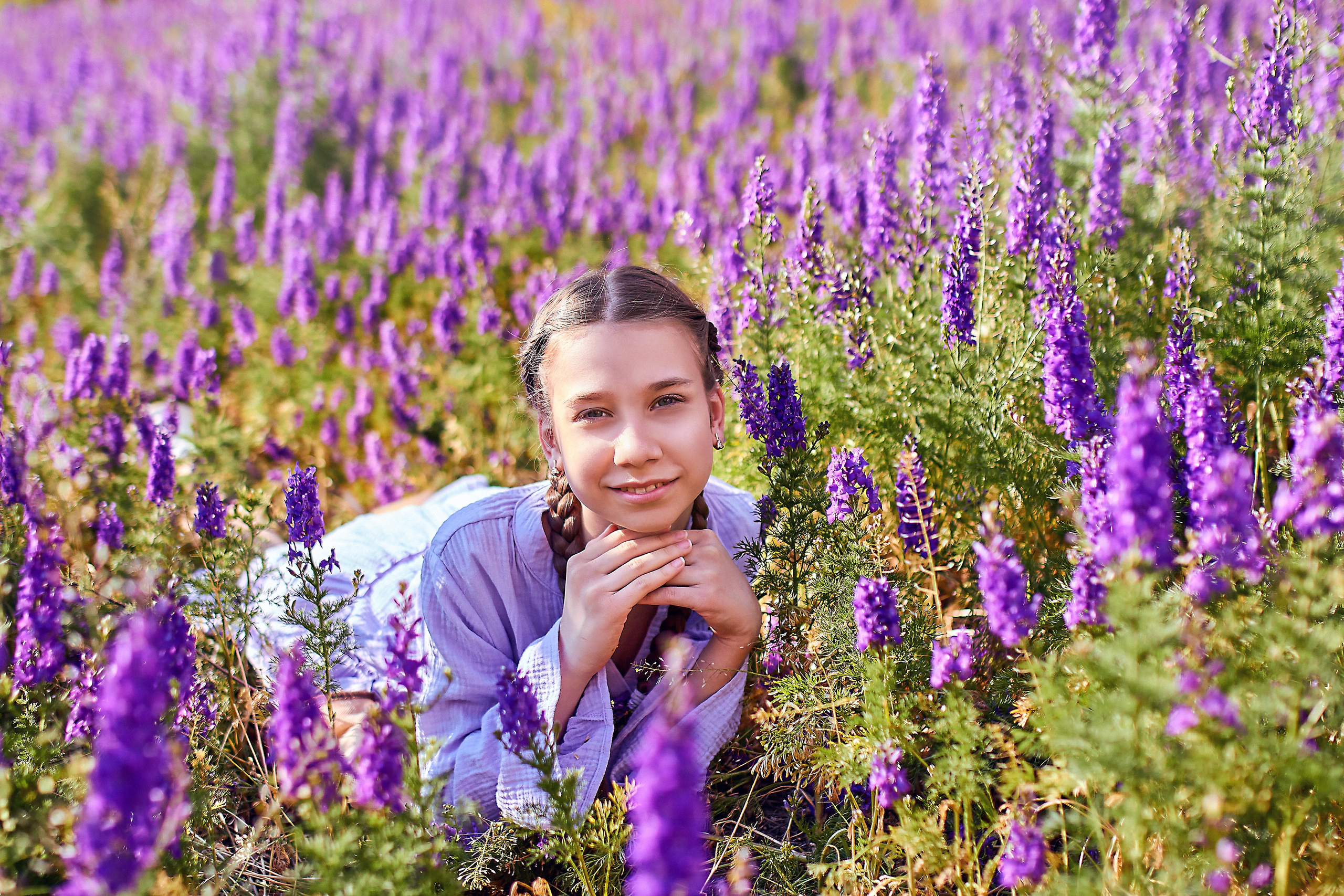 Алёна в фиолетовых цветениях. Семейный и детский фотограф в Ростове-на-Дону Екатерина Шевченко