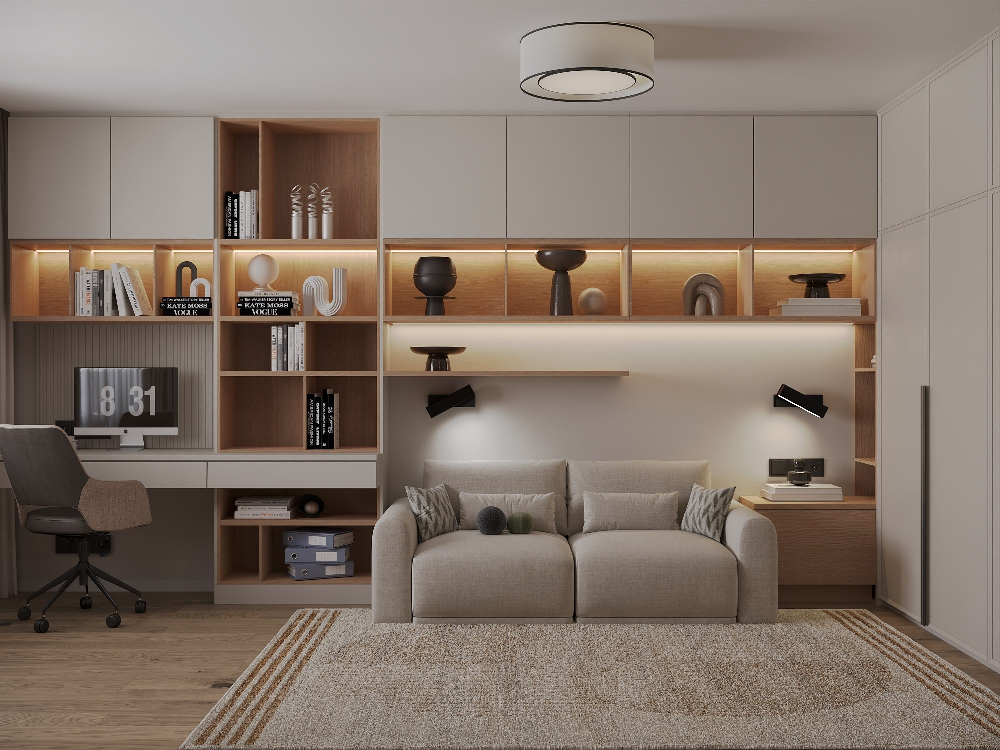 Г. Челябинск, квартира 47 м². БК студия дизайна интерьера