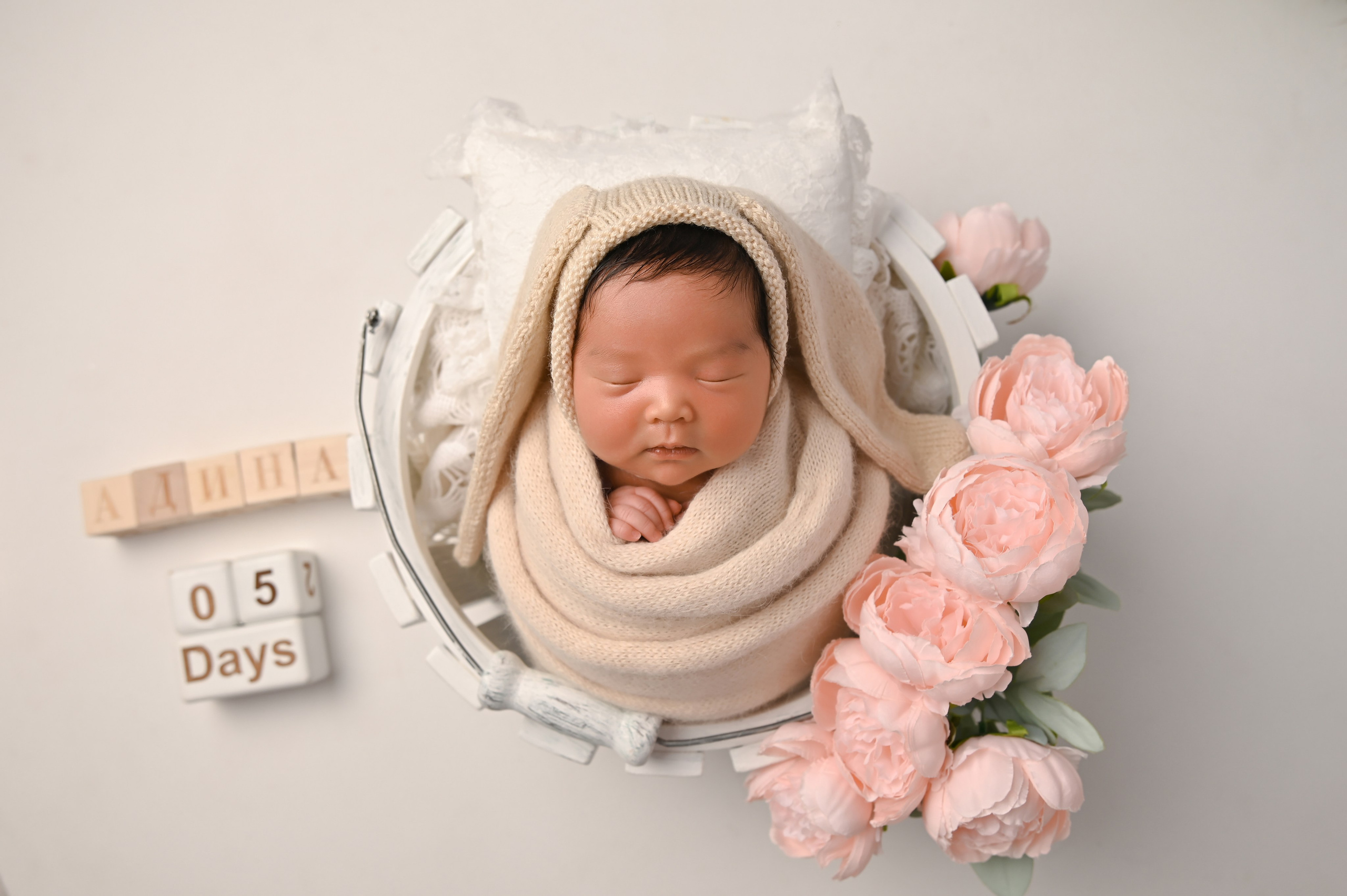 Фотосессия ньюборн для Адины. Фотограф Новорожденных и семейный Элла Огай г. Сатпаев