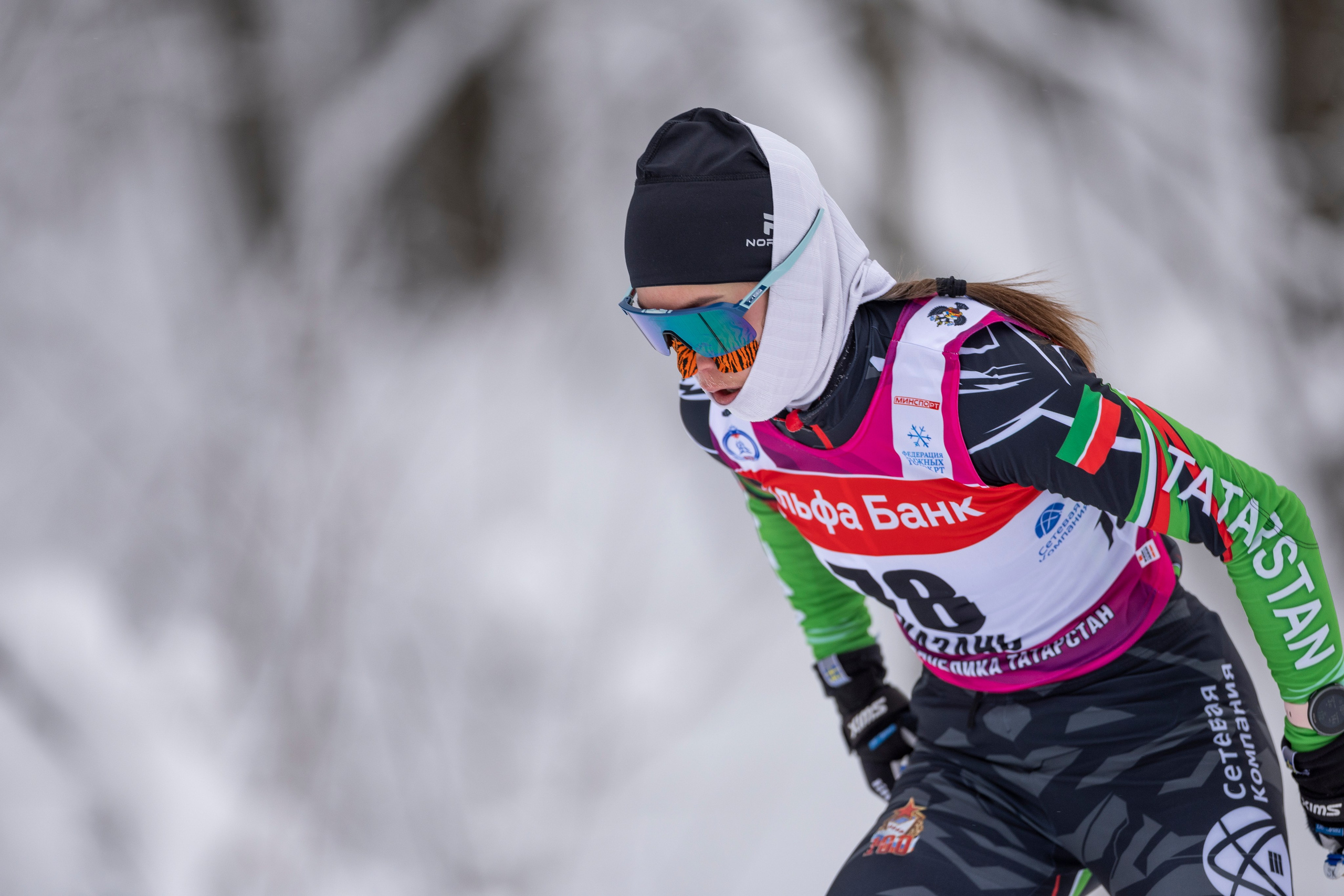 Кубок Росси по лыжным гонкам 2024. Женщины 10 км. Спортивный репортажный фотограф Казань Нафис Сиразетдинов