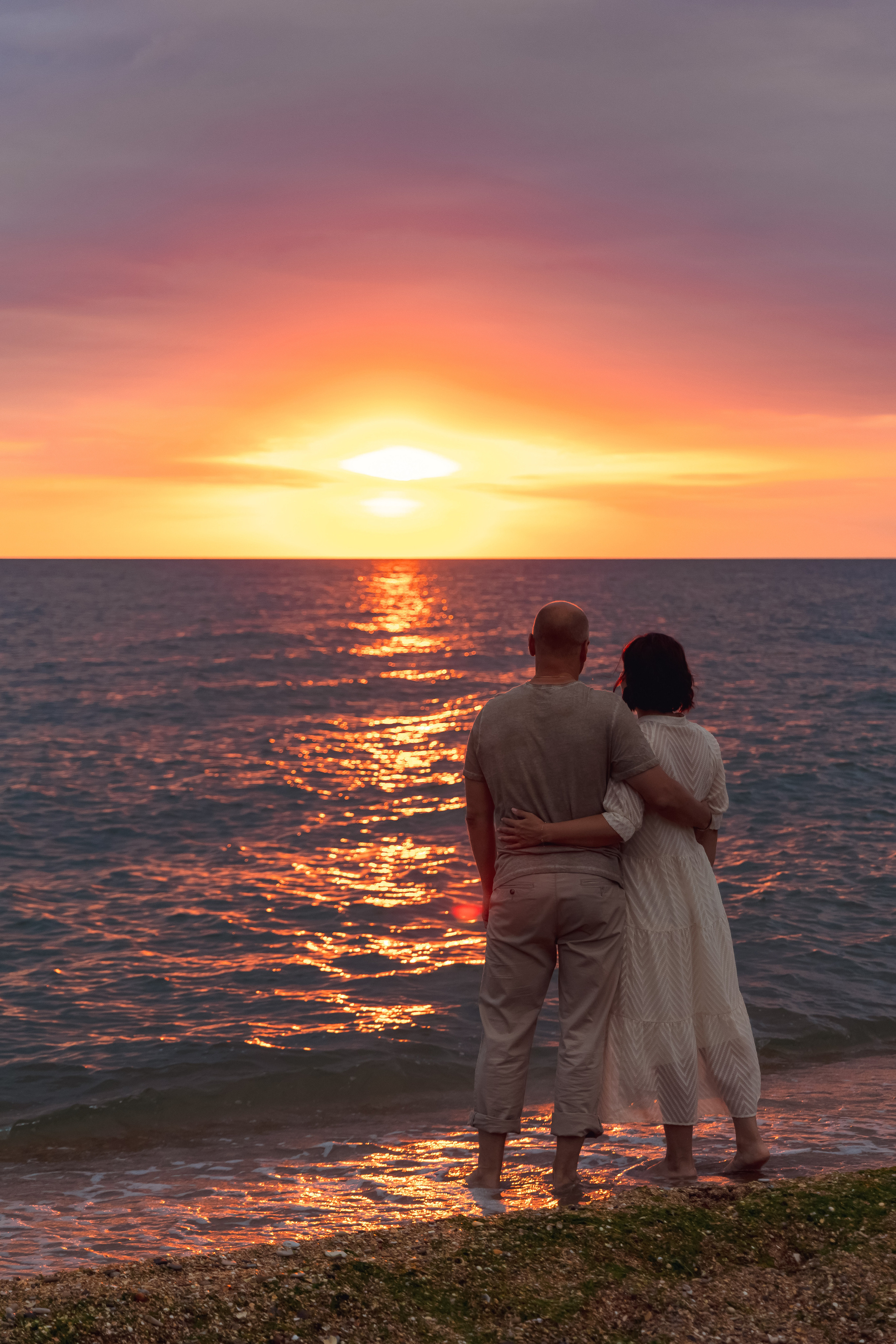 Елена с супругом на рассвете. Свадебный и семейный фотограф в Каспийске Алёна Нурмагомедова