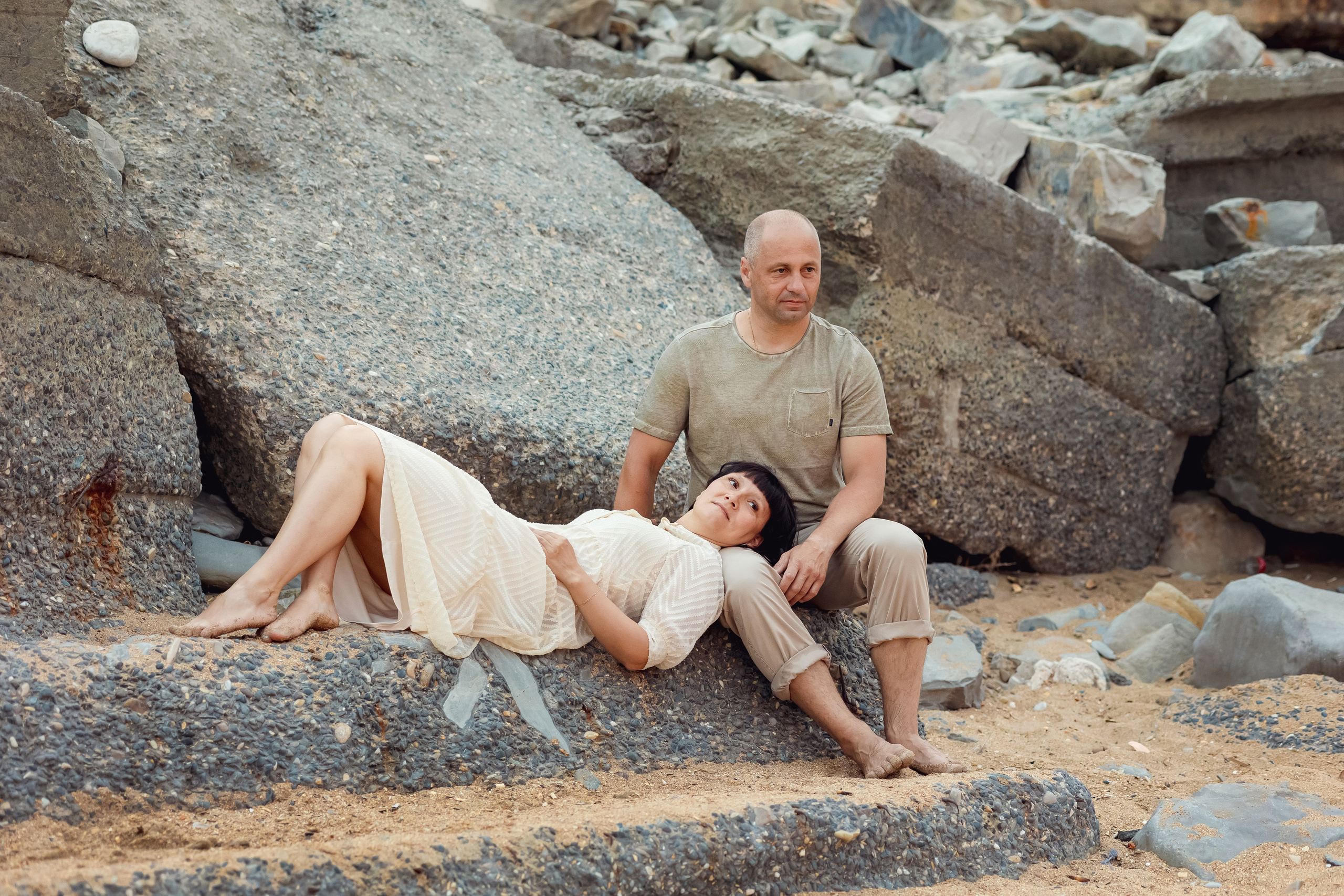 Елена с супругом на рассвете. Свадебный и семейный фотограф в Каспийске Алёна Нурмагомедова