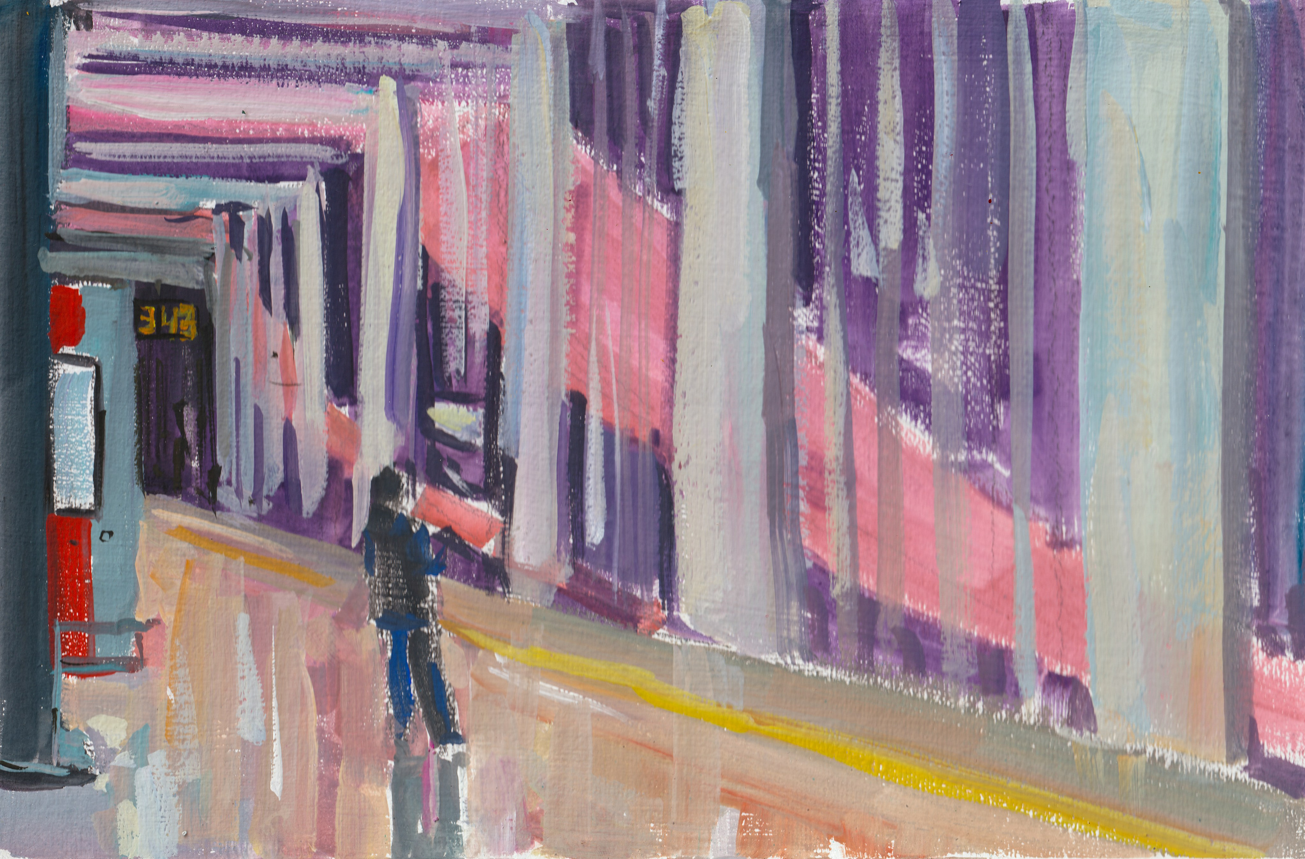 "A bright Communal apartment. A study. Troitskaya line" cardboard, gouache 19x29cm, 2026 not for sale