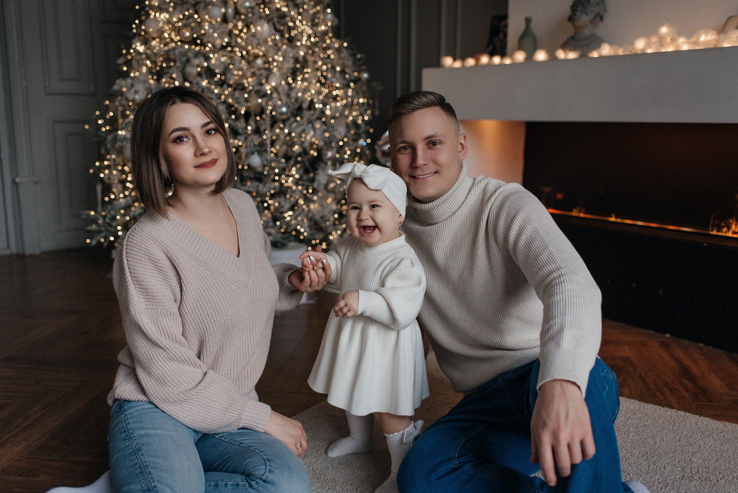 новогодняя семейная фотосессия в студии