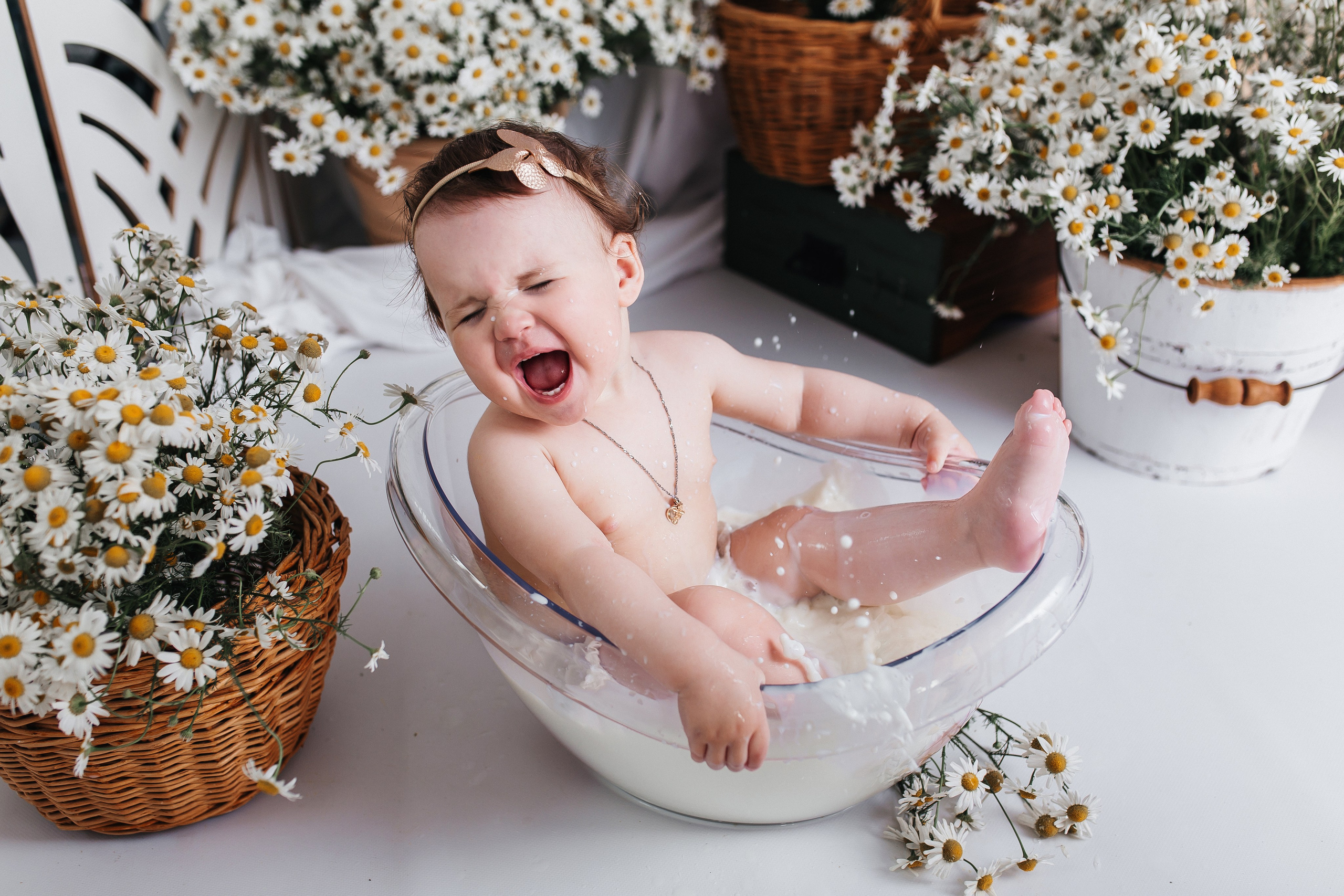 Фотосессия с ромашкой
