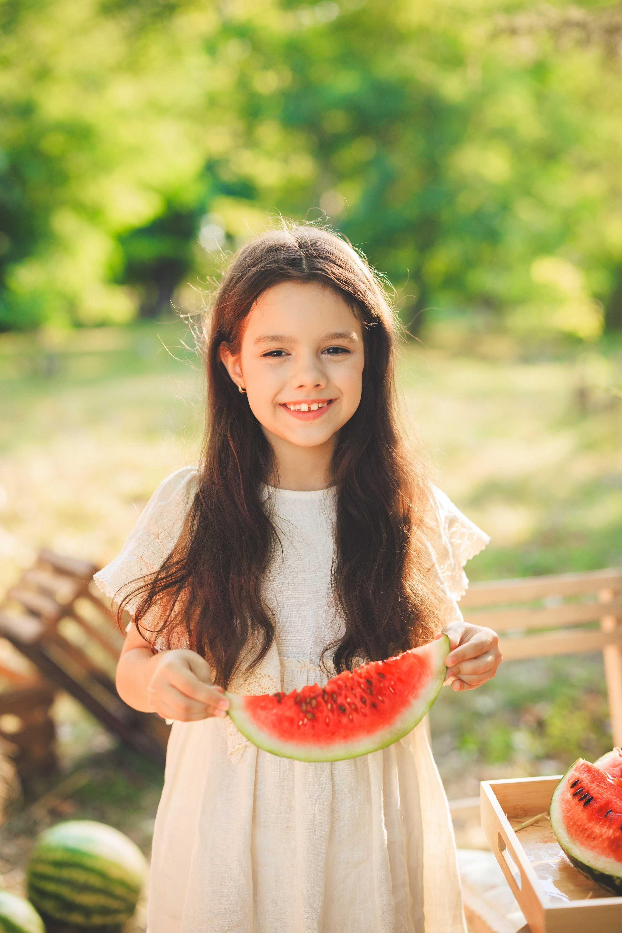 Летняя фотосессия с арбузами и ретро автомобилем. Семейный и детский фотограф в Краснодаре Анна Трашкова