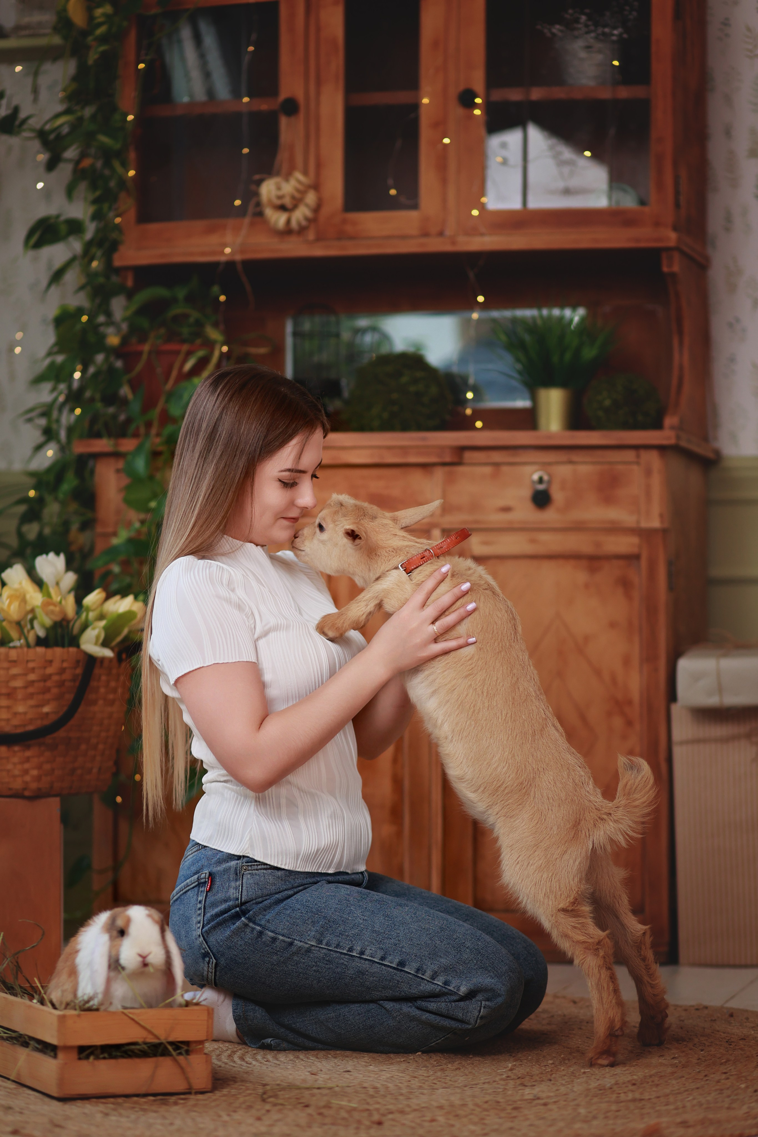 Фотопроект с козочкой и кроликами. Детский семейный фотограф Краснодар