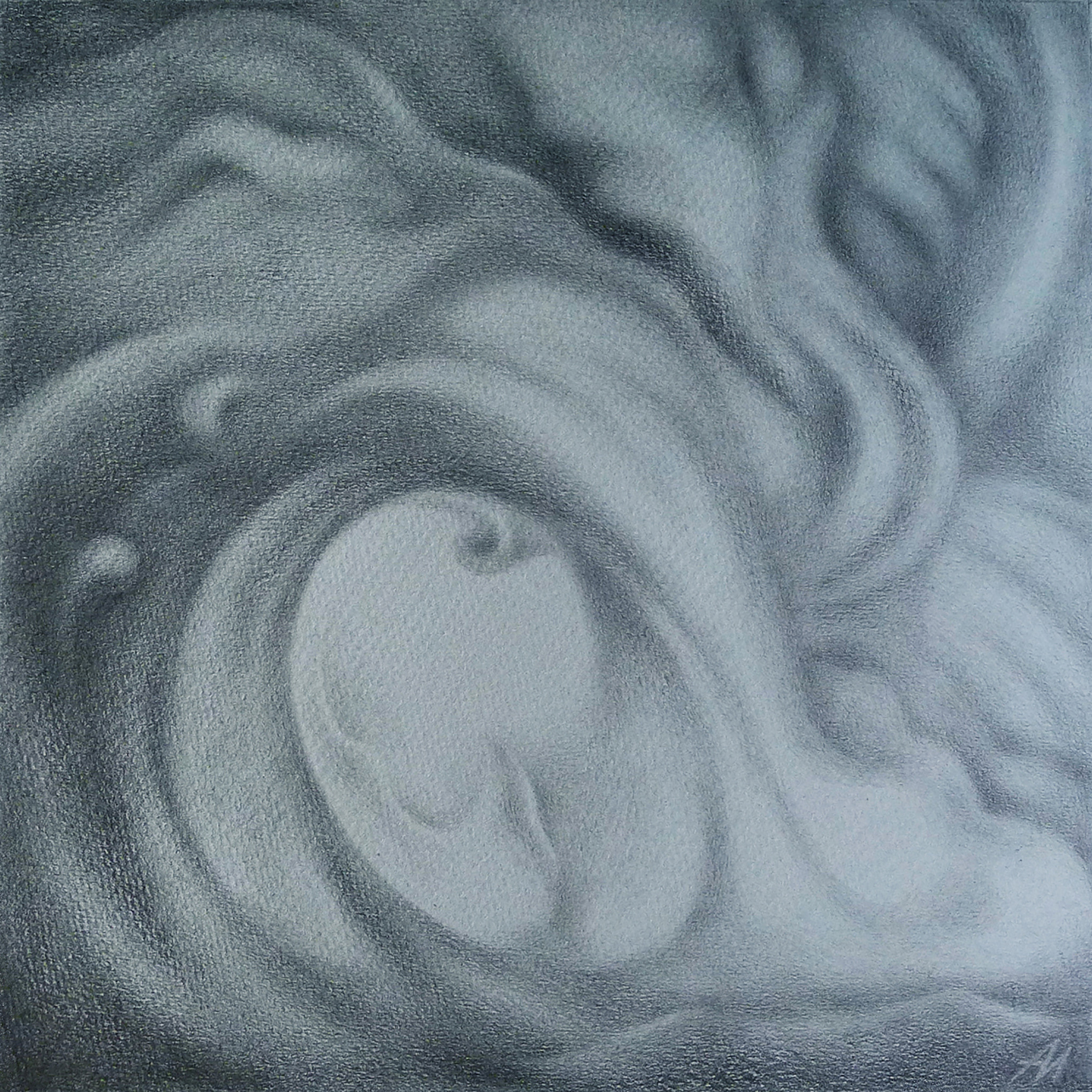 Художник Алексей Максимов. Цикл Стихии, Движение III, 2021, бумага, графитовый карандаш  