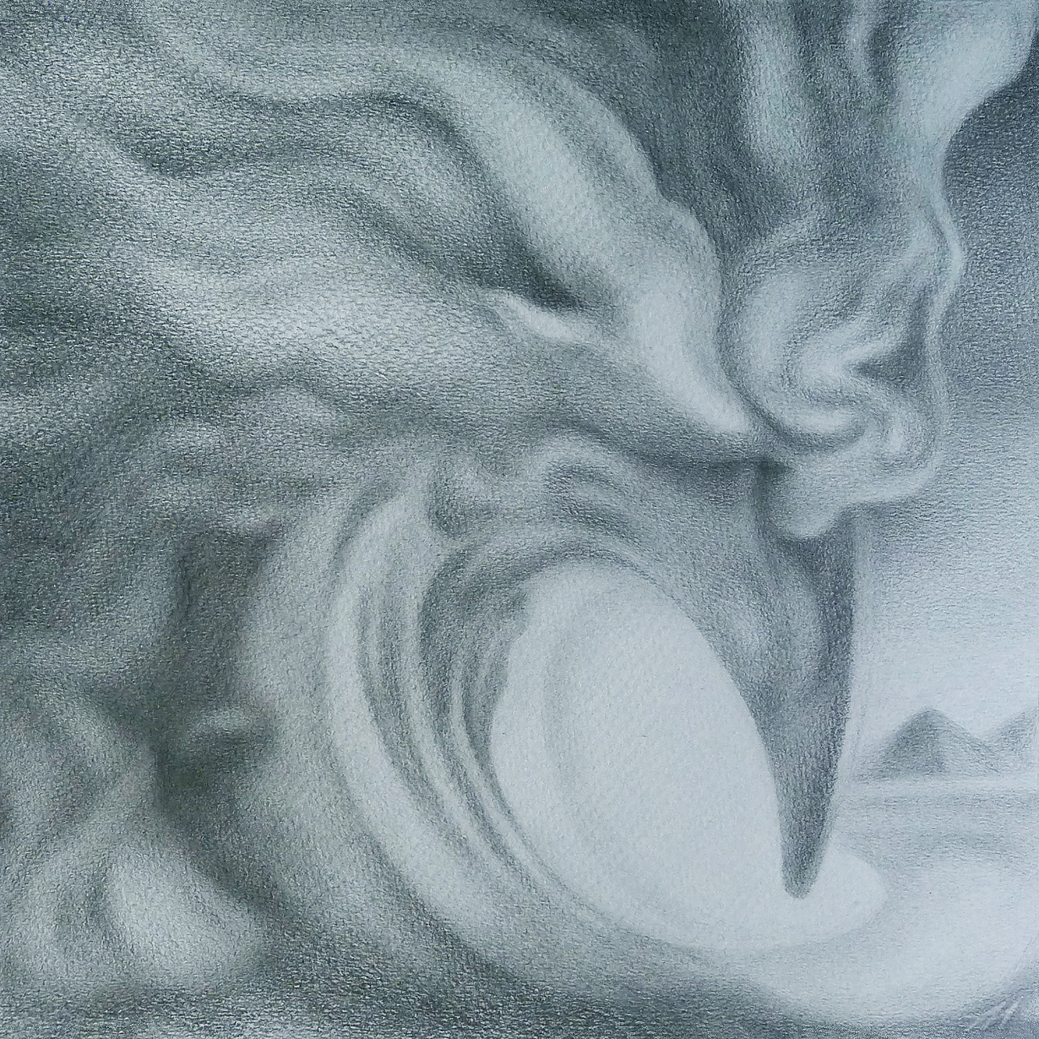 Художник Алексей Максимов. Цикл Стихии, Движение II, 2021, бумага, графитовый карандаш 