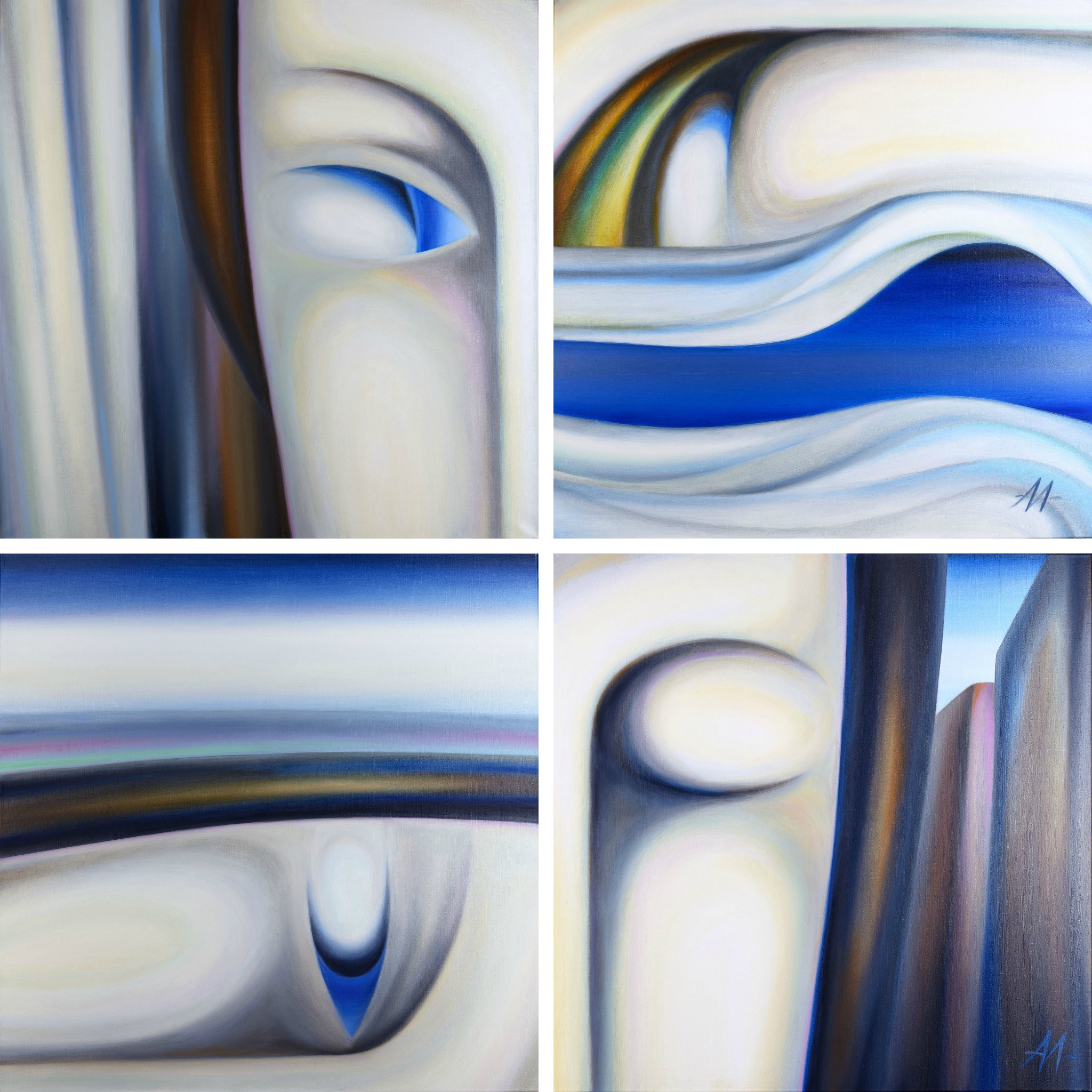 Художник Алексей Максимов. Живопись. Холст, масло. Тетраптих, Стихии, 2020.