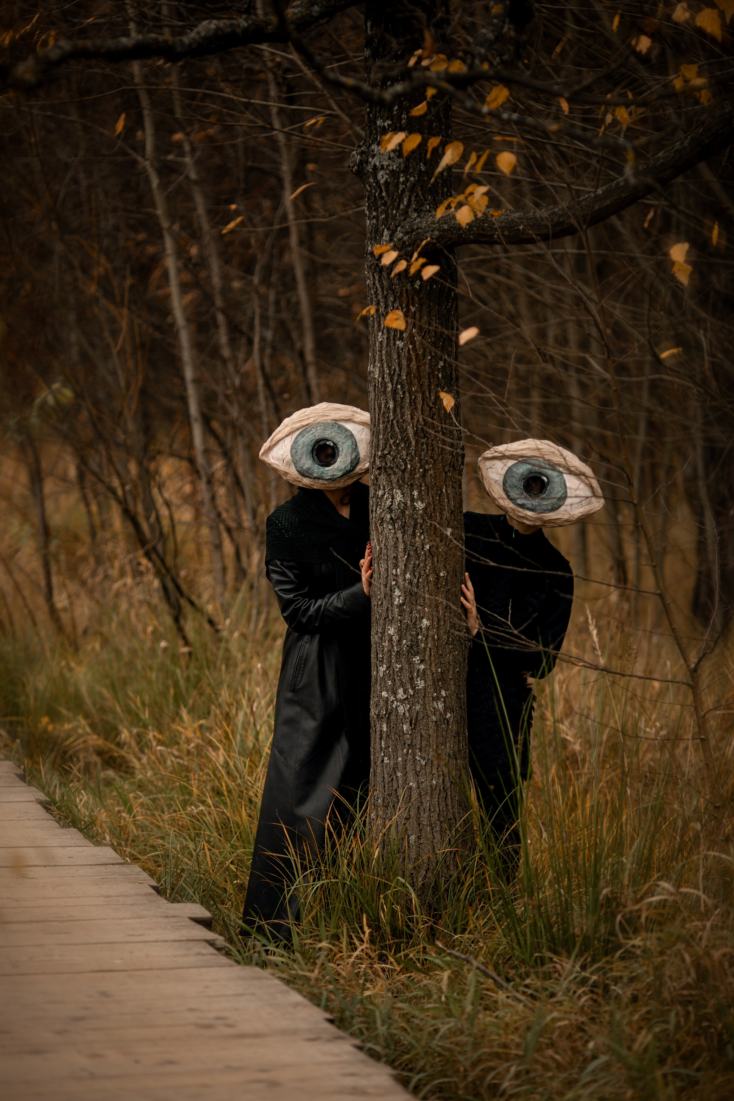 Фотопроект «Духи леса» — маски из папье-маше, свет и тишина природы. Фотограф Анна Грошикова — авторская съёмка на рассвете и закате в Москве, Мытищах, Солнечногорске и Московской области