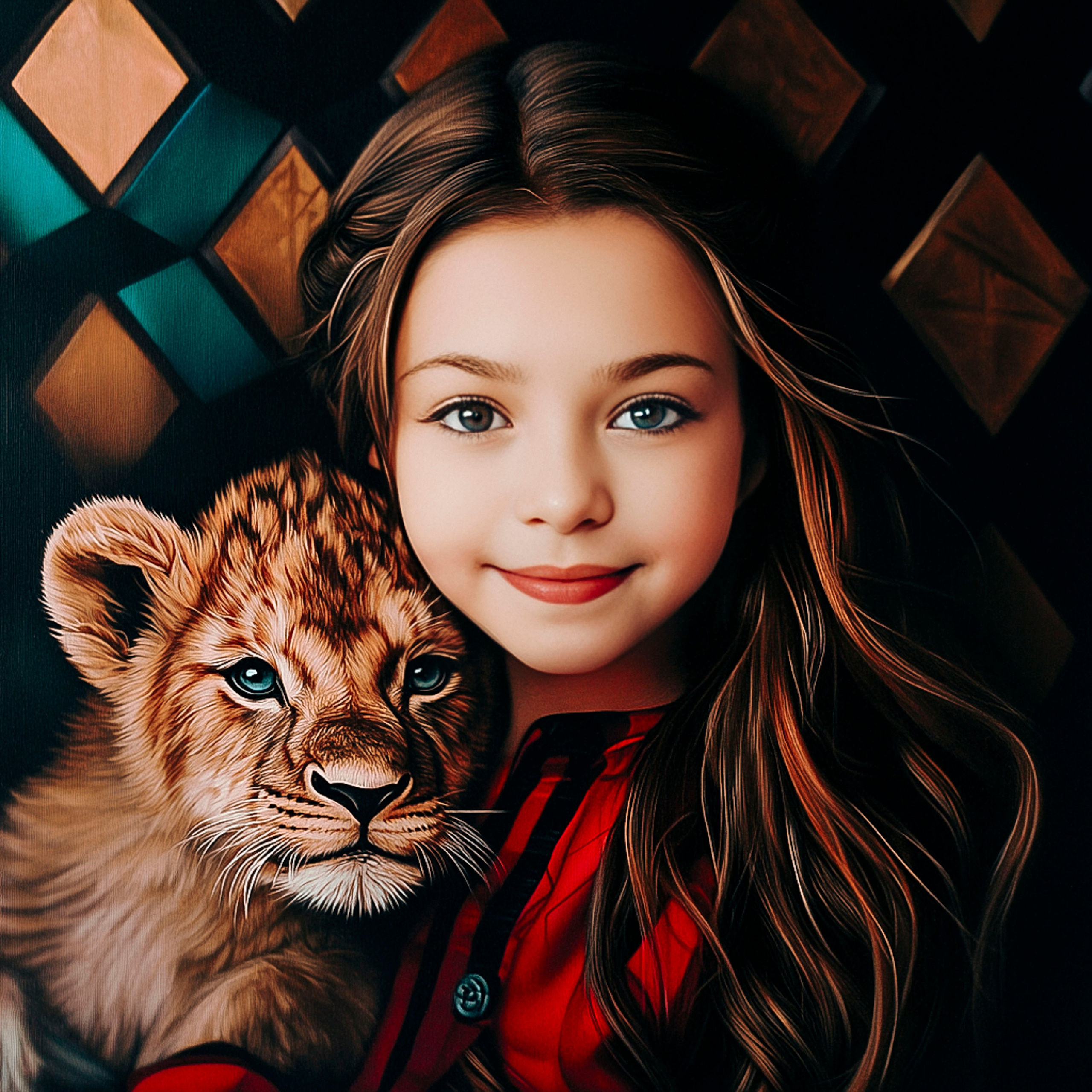 Нейрофотосессия для Лизы. Девочка с львенком и змеей. ФотоХудожник Харитонова Ирина г. Санкт-Петербург